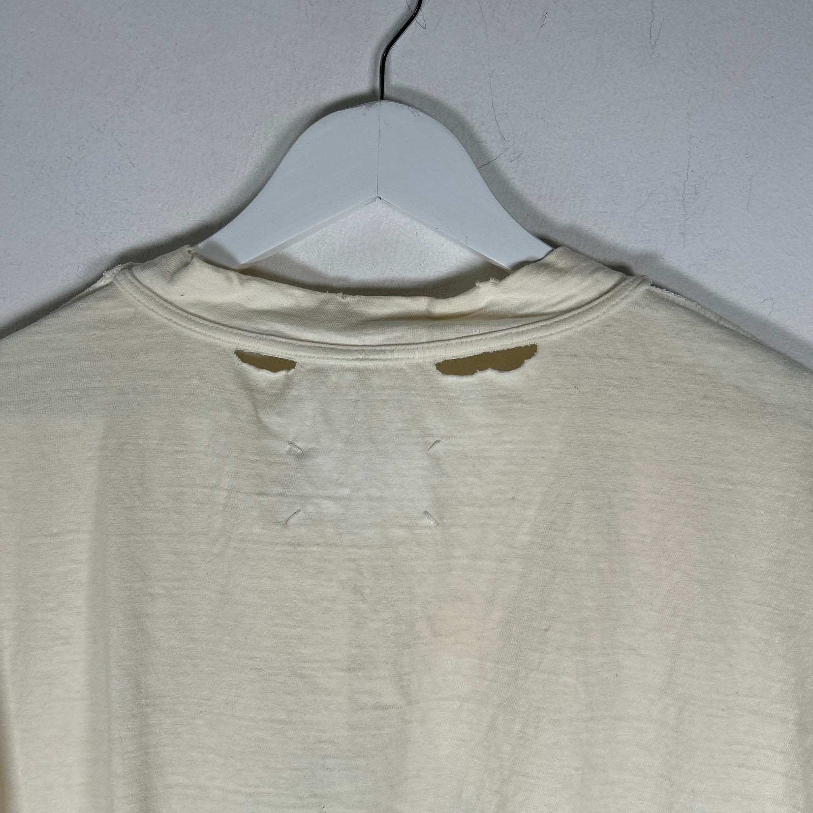 Maison Margiela Major Graphic Distressed White T-Shirt Size XL