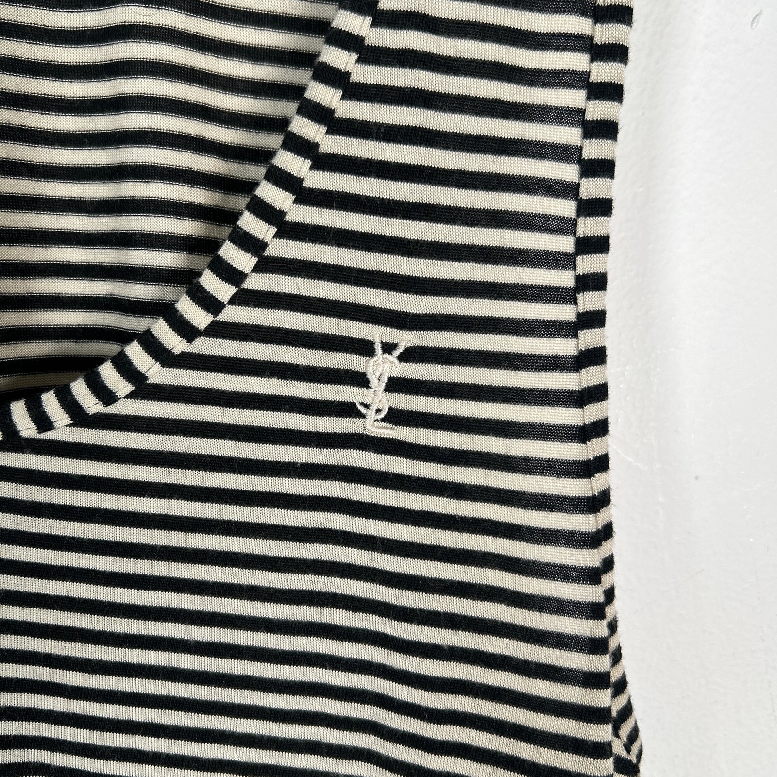 Saint Laurent Pinstripe Logo Tank Top Size L