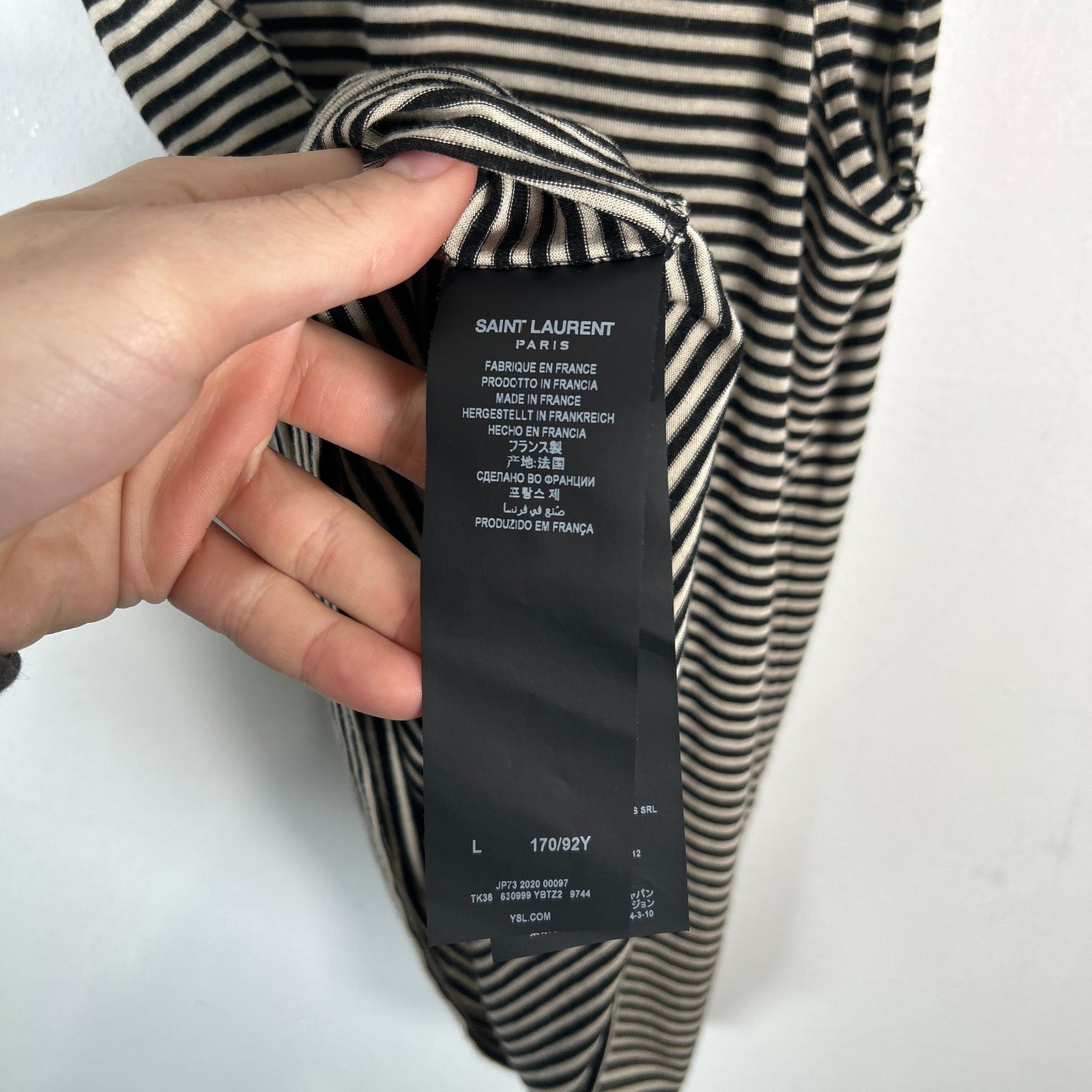 Saint Laurent Pinstripe Logo Tank Top Size L