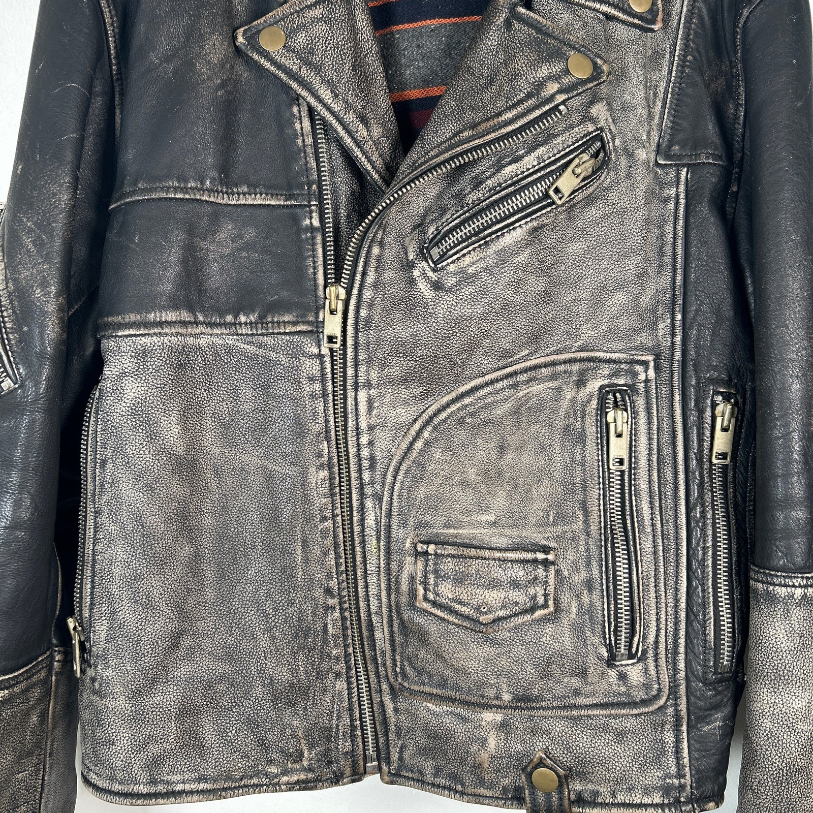 Diesel Blanket Lined Vintage Leather Jacket Size XL