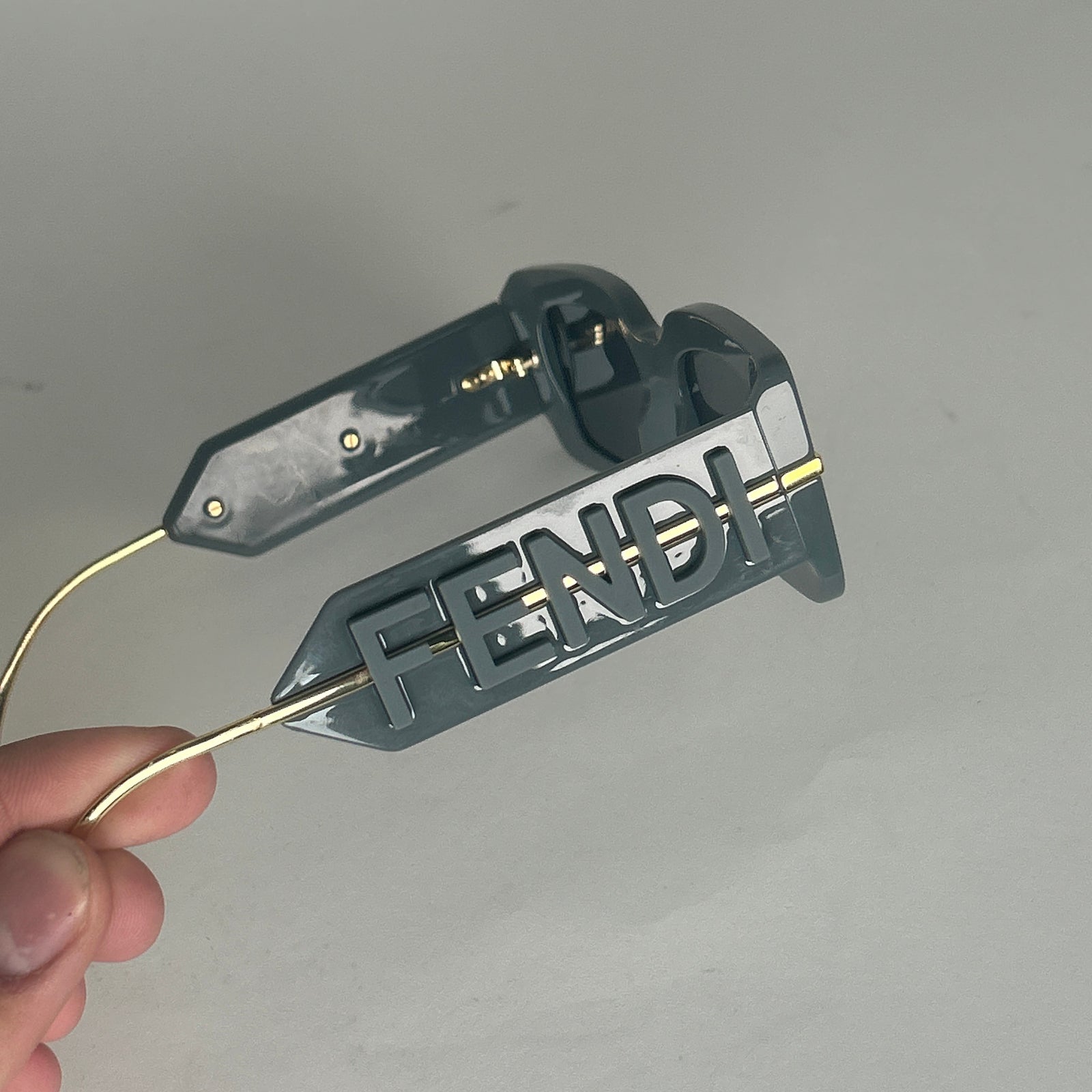 Fendi Gray Squared Logo Sunglasses