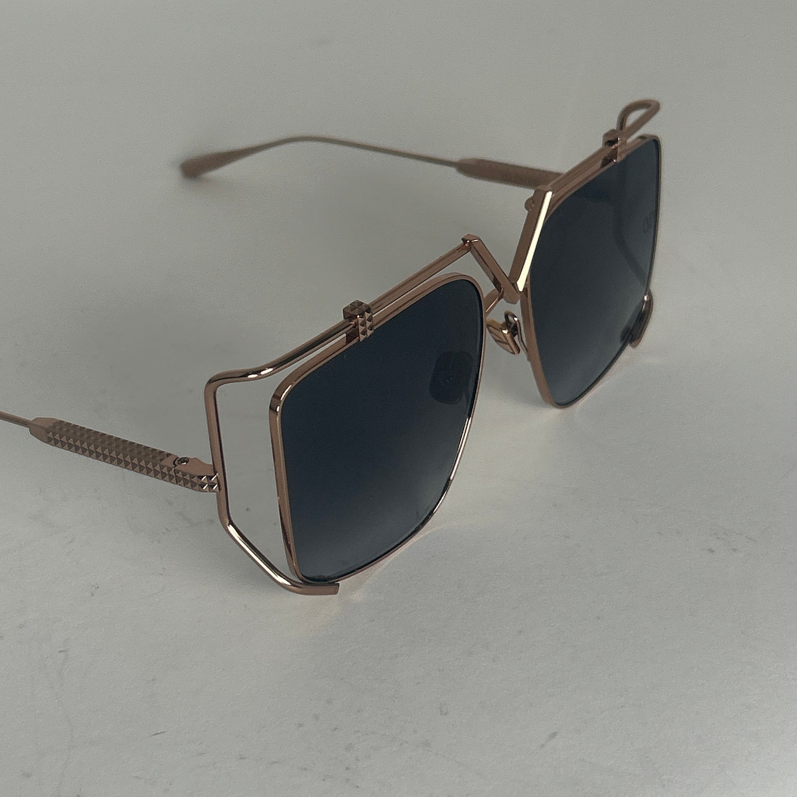 Valentino Rose Gold Wireframed 'V' Sunglasses