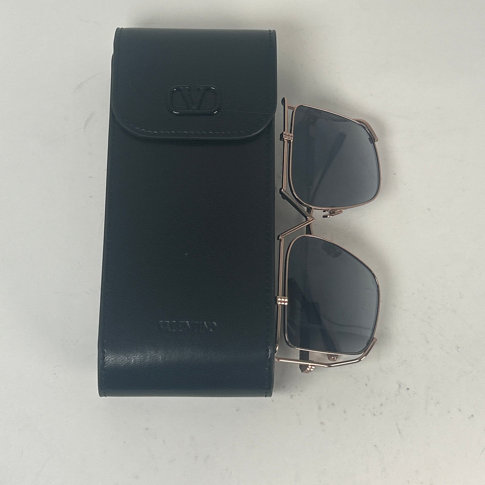 Valentino Rose Gold Wireframed 'V' Sunglasses