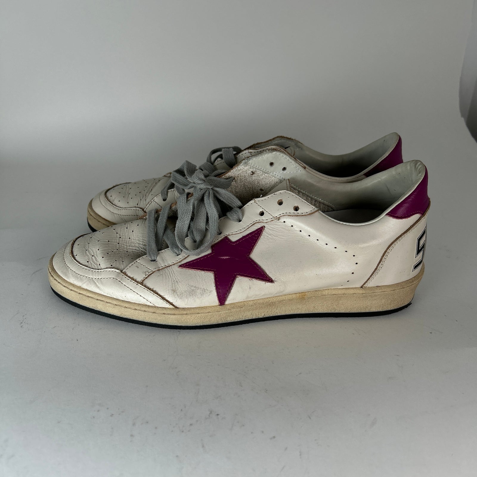 Golden Goose Purple/Cream Ball Star Low-Top Size 10