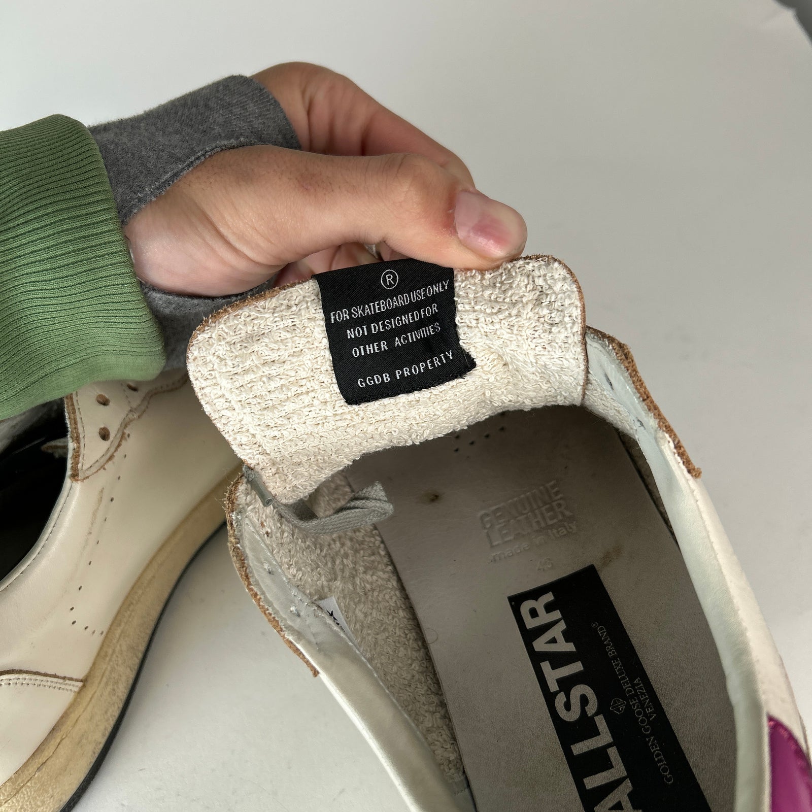 Golden Goose Purple/Cream Ball Star Low-Top Size 10