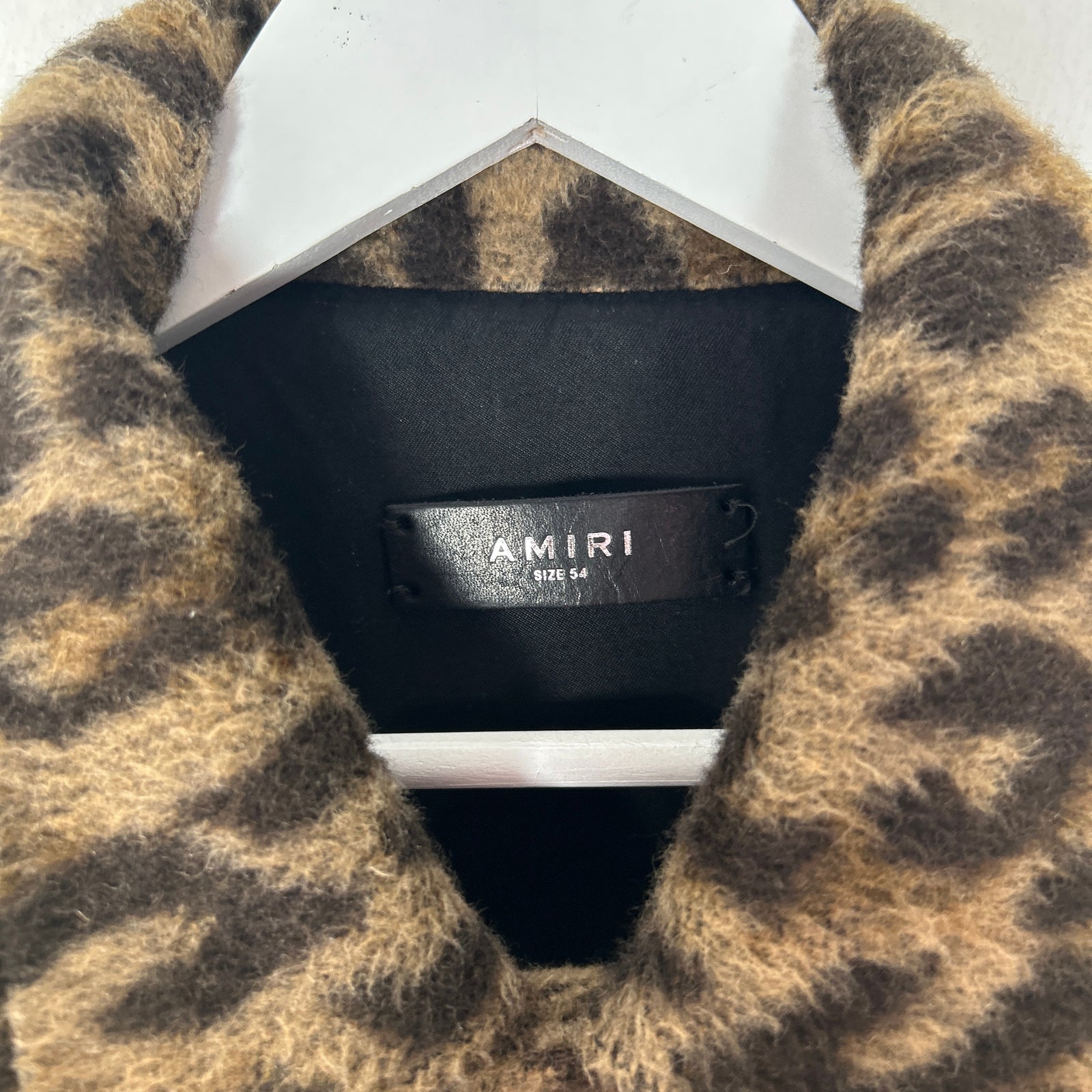 Amiri Cheetah Print Skeleton Varsity Jacket Size XL