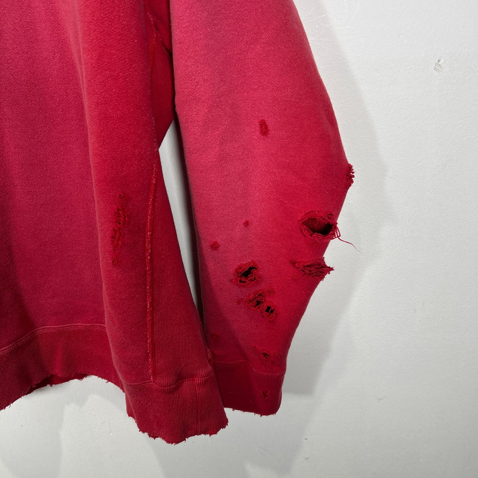 Needles Distressed Red Crewneck Sweater Size L