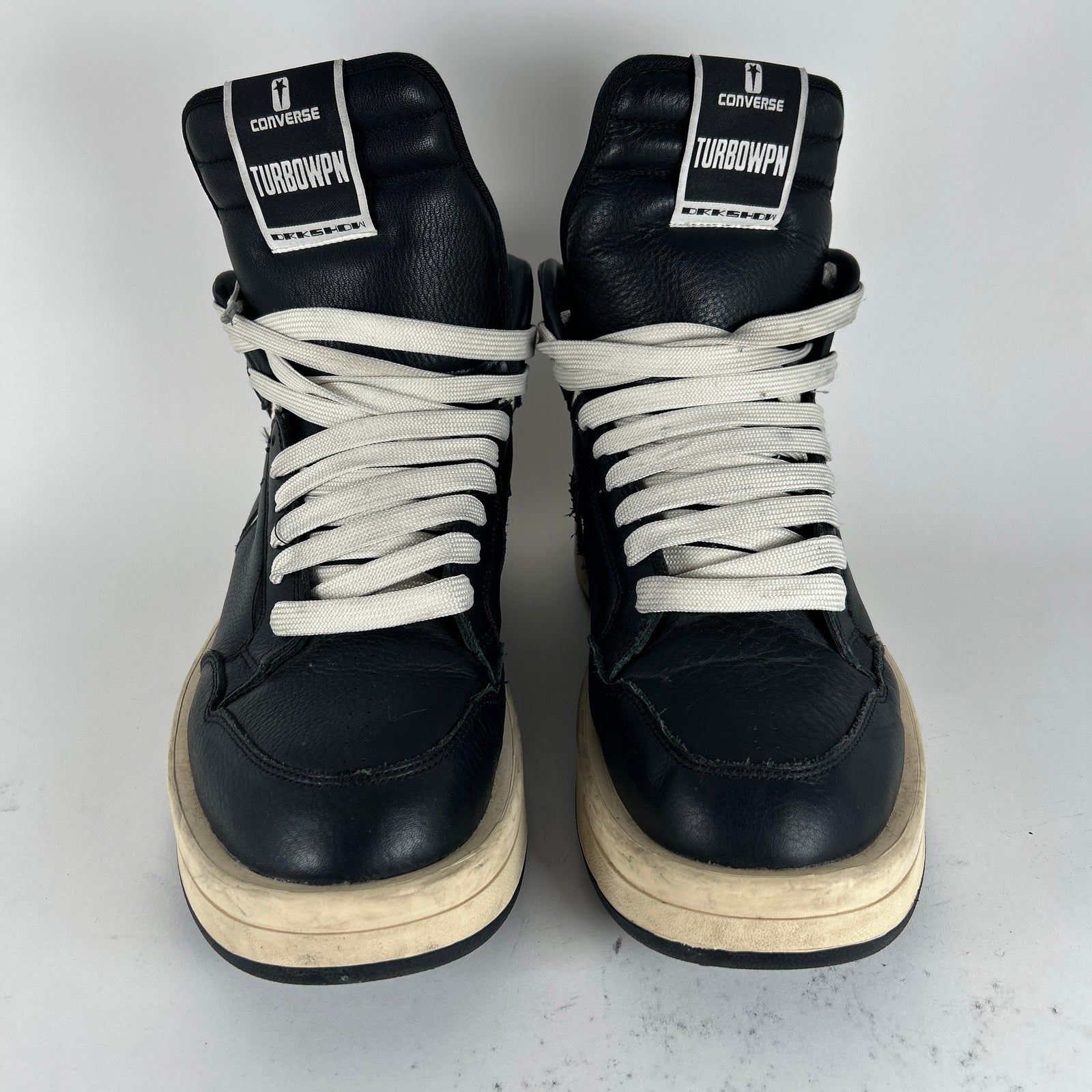 Rick Owens x Converse Black/Milk 'TurboPwn' High-Top Sneaker Size 13