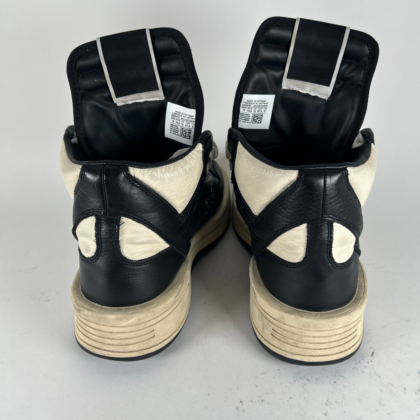 Rick Owens x Converse Black/Milk 'TurboPwn' High-Top Sneaker Size 13