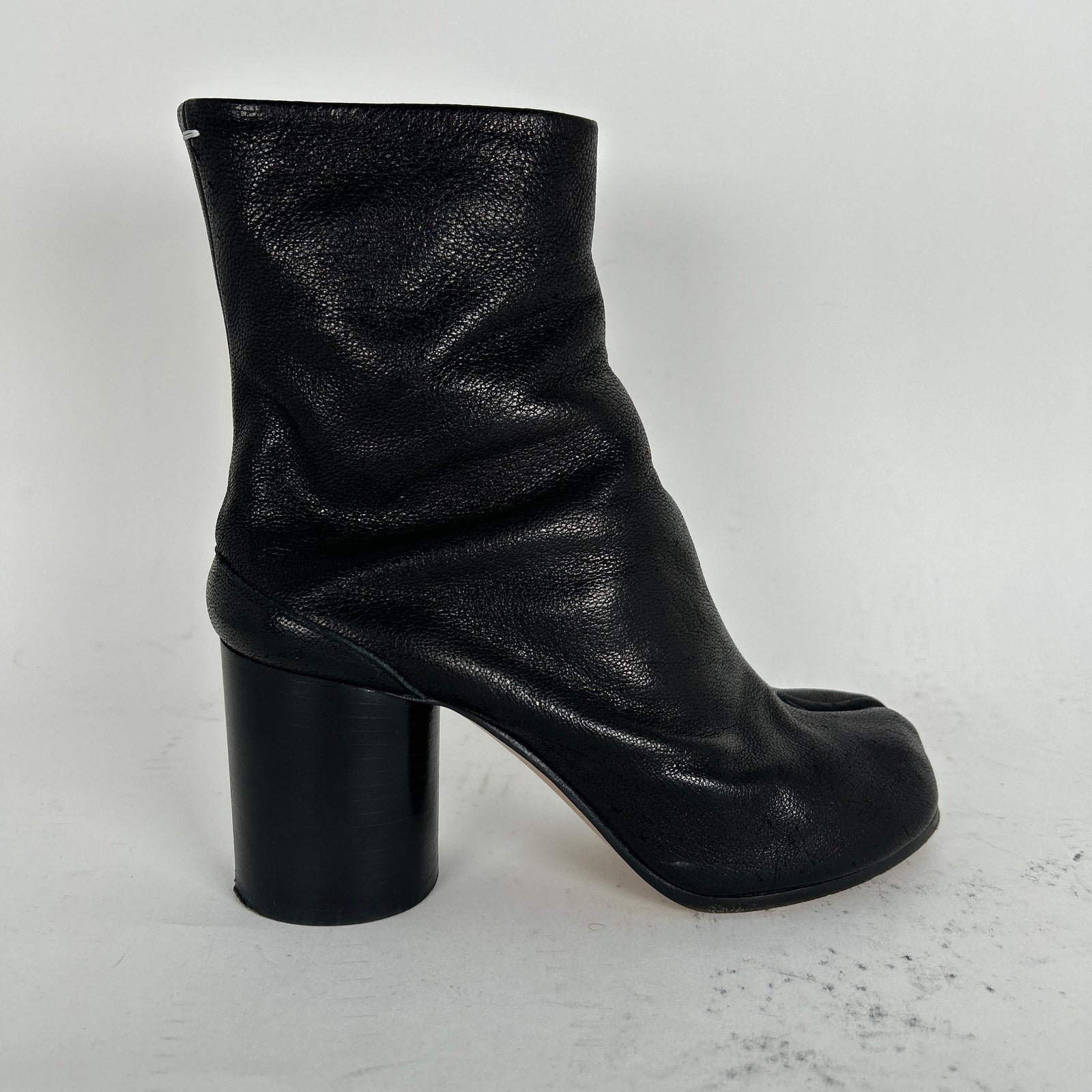 Maison Margiela Black Leather Tabi Boots Size 37