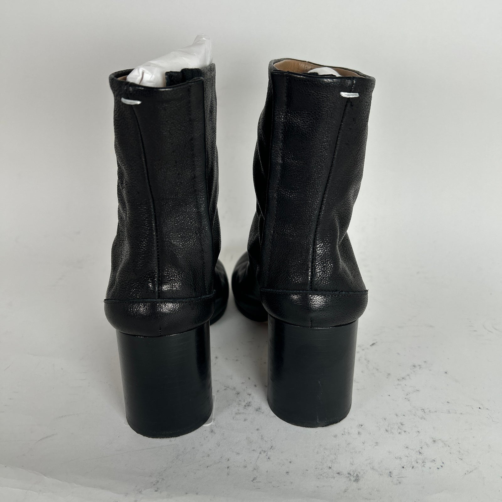 Maison Margiela Black Leather Tabi Boots Size 37