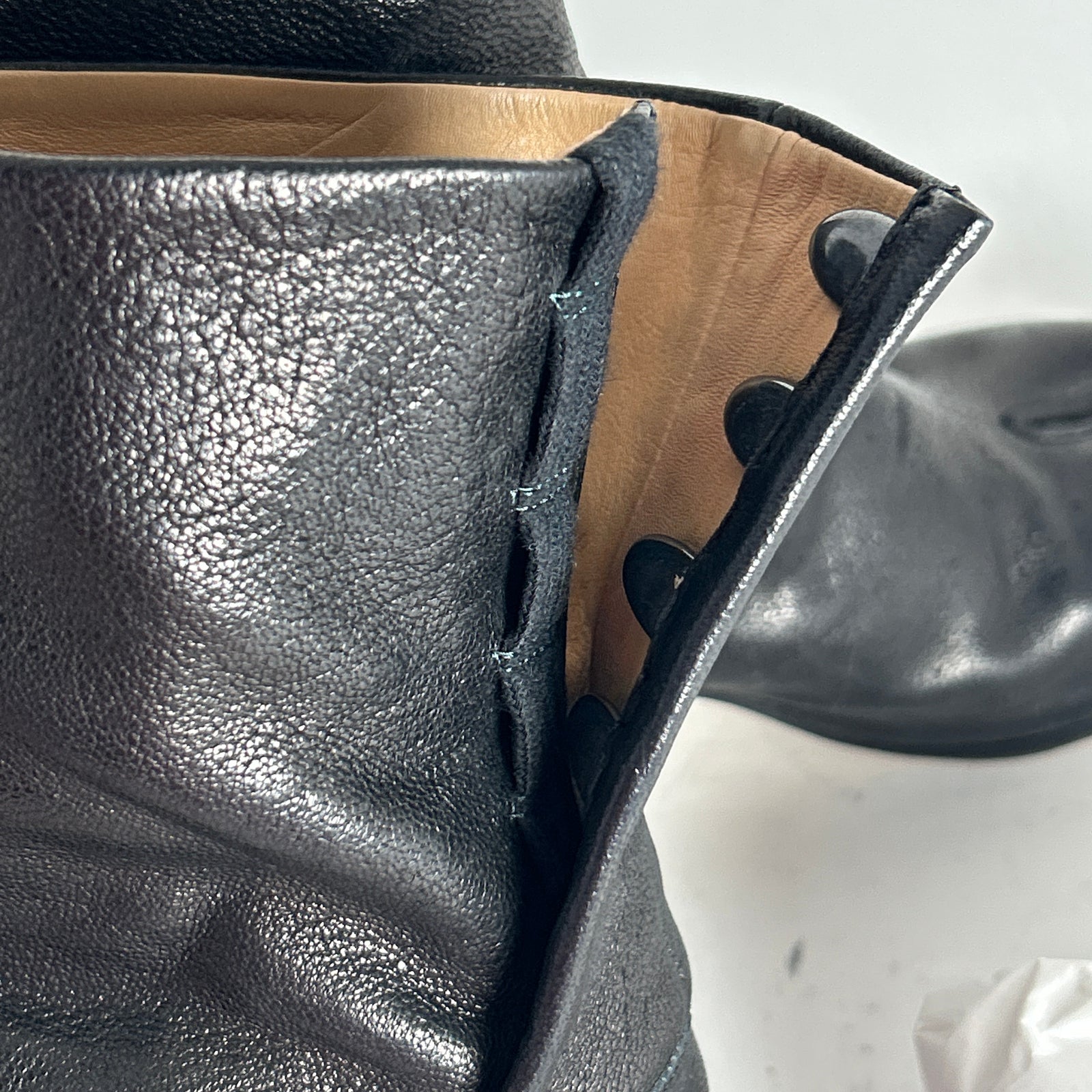 Maison Margiela Black Leather Tabi Boots Size 37