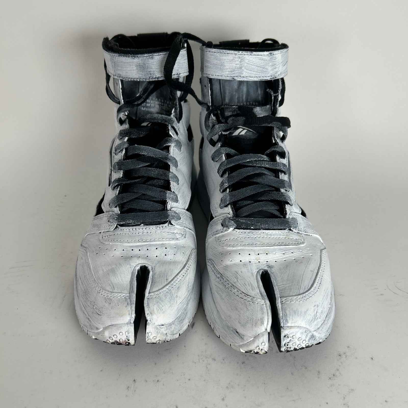 Maison Margiela x Reebok Painted White Cut-Out Tabi Sneaker Size 10