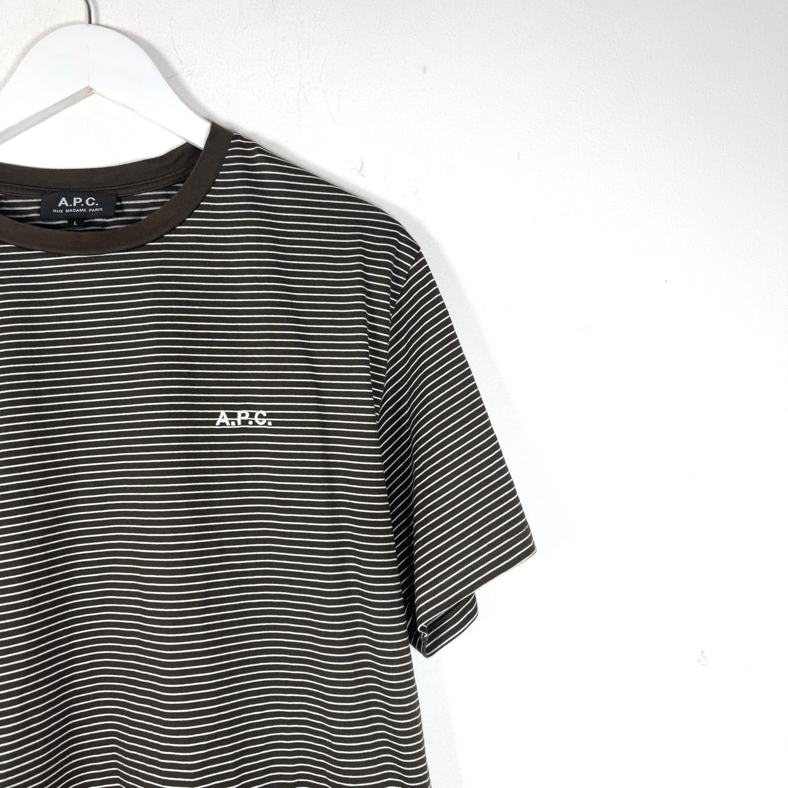 A.P.C Striped Logo T-Shirts