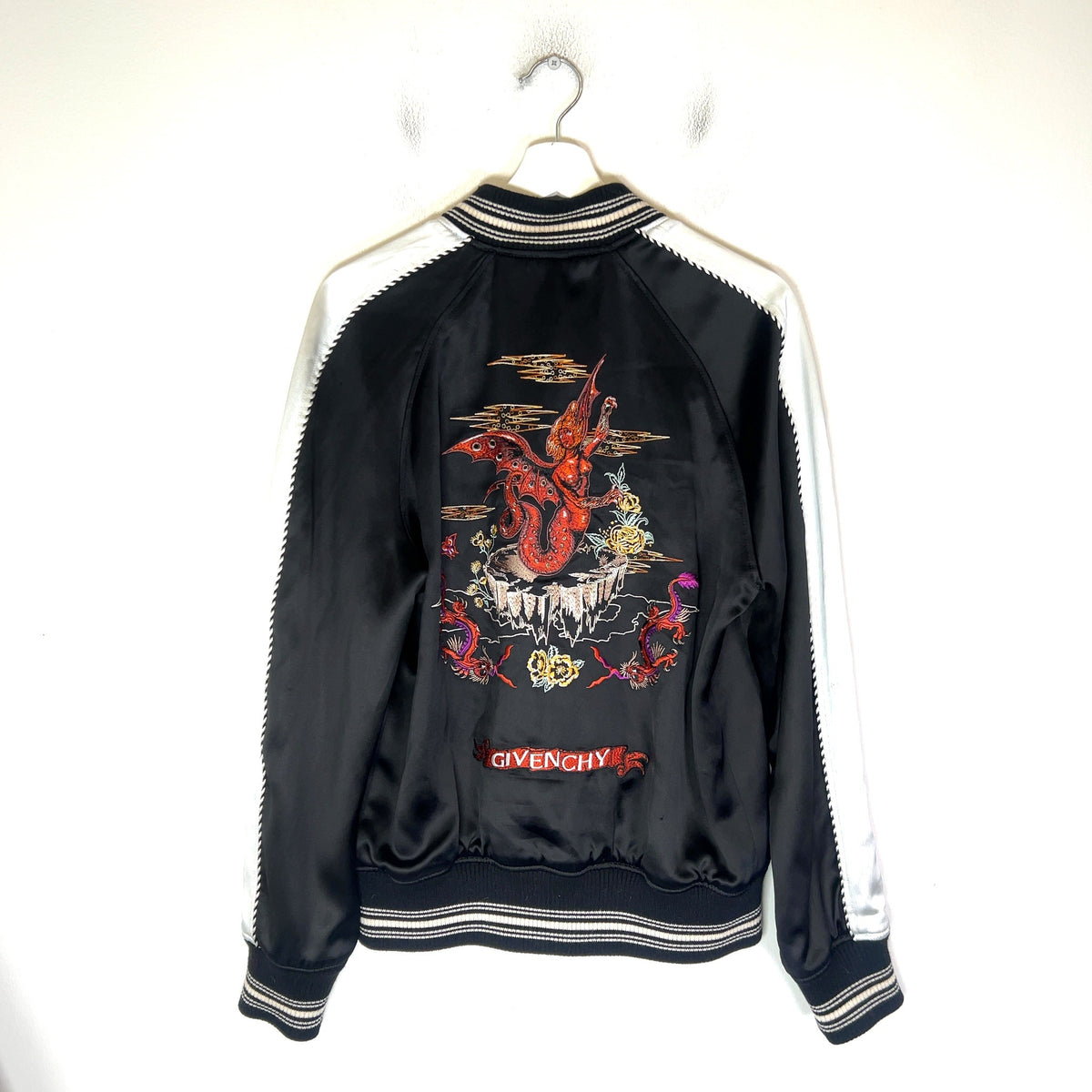 Givenchy FW18 Reversible Monster Embroidered Satin Bomber Jacket