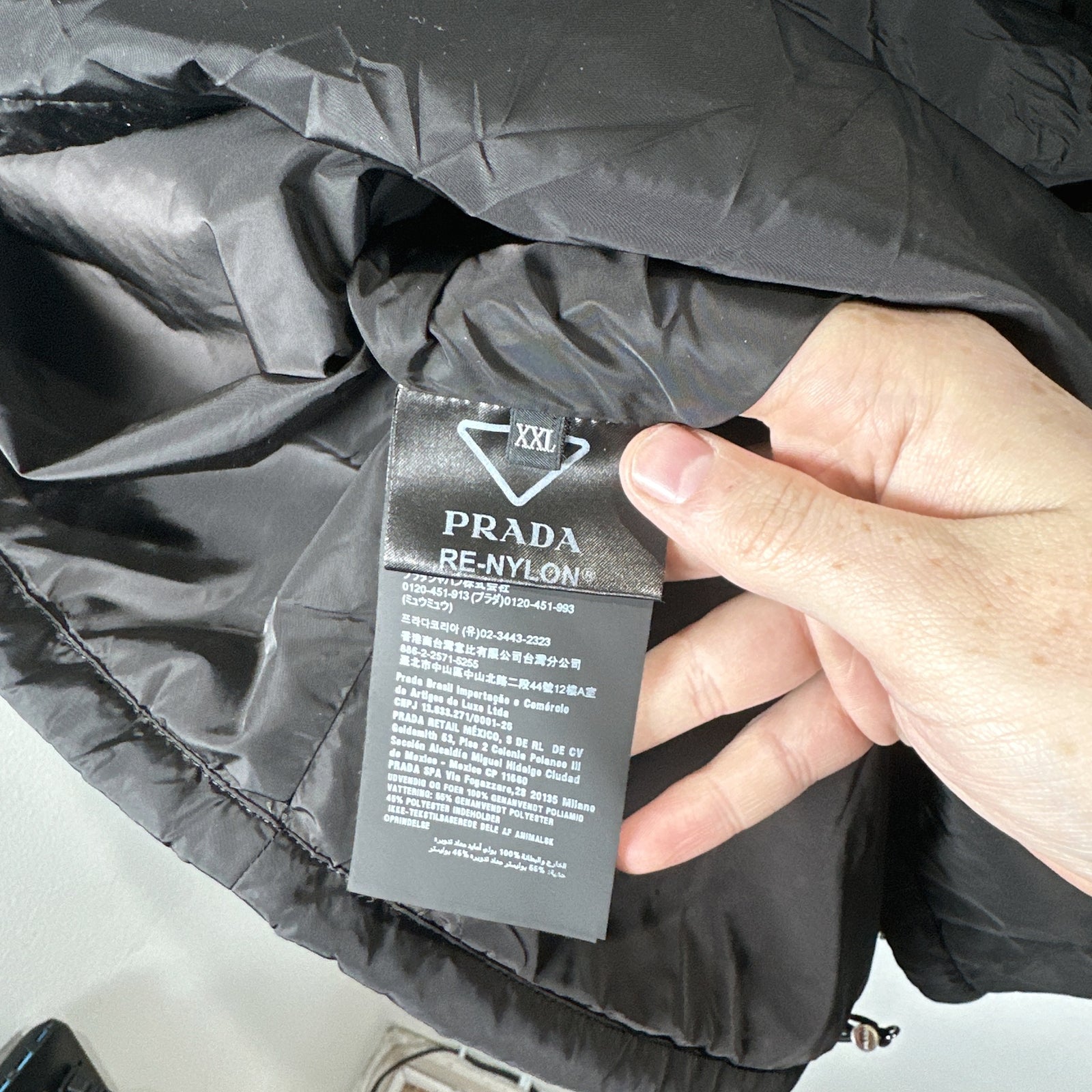 Prada Re-Nylon Plaque Logo Puffer Coach Jacket Size XXL