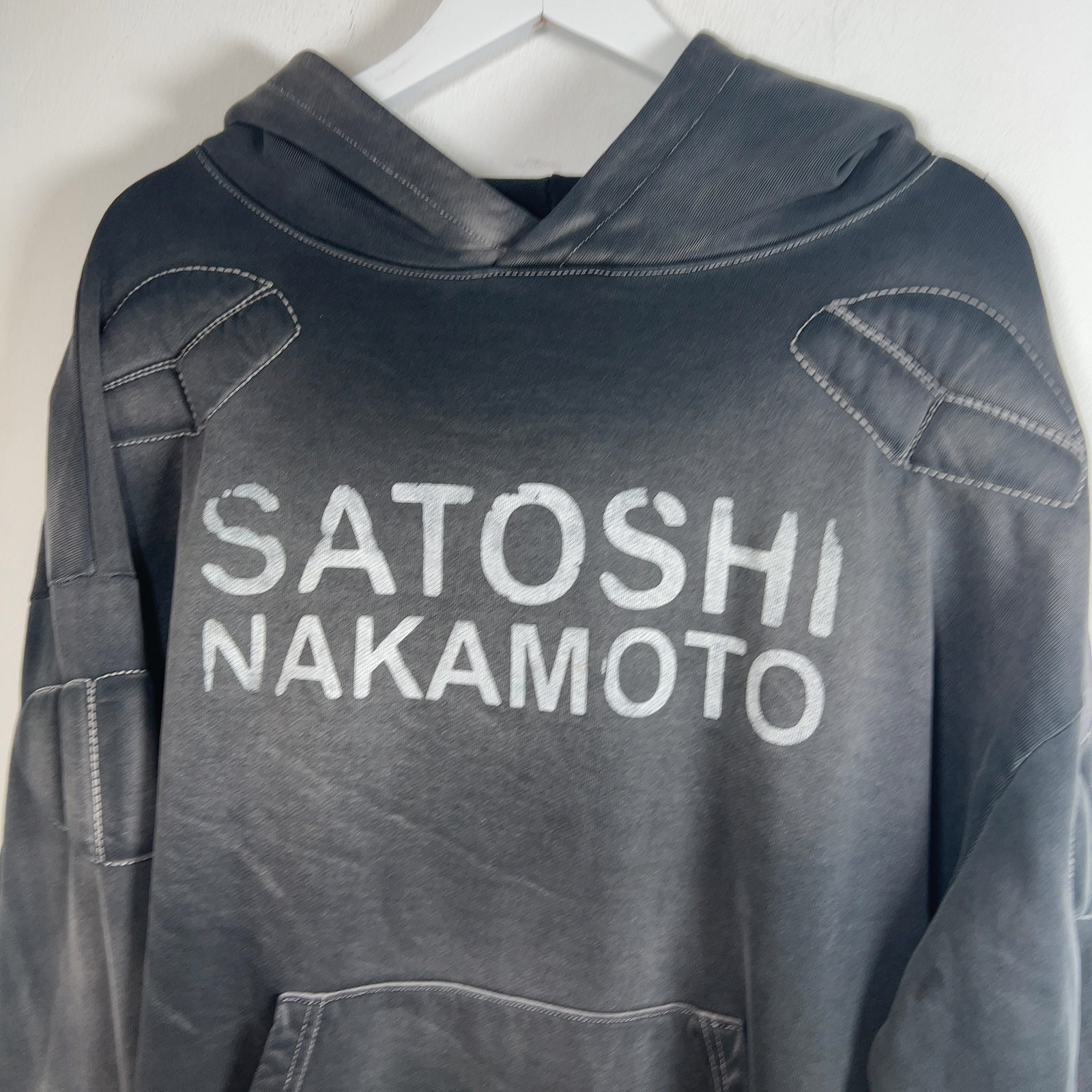Satoshi Nakamoto Enduro Padded Spell Out Logo Hoodie