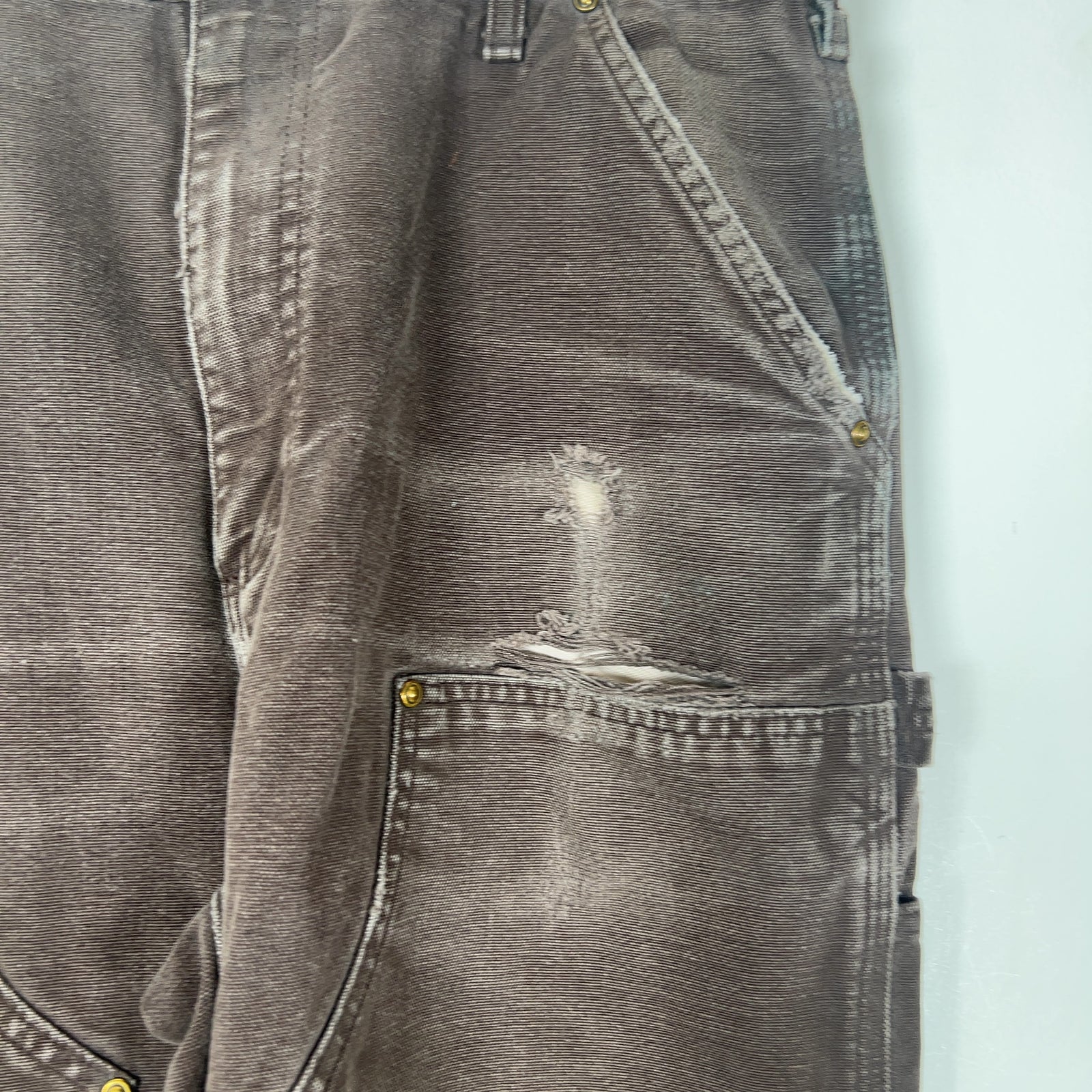 Carhartt Faded Brown Distressed 'Double Knee' Carpenter Pants
