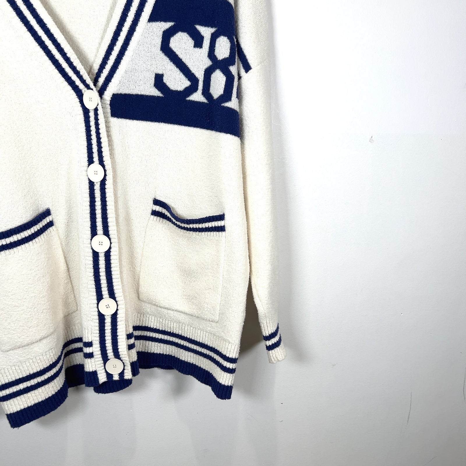 Sandro S84 Logo Button-Up Sweater