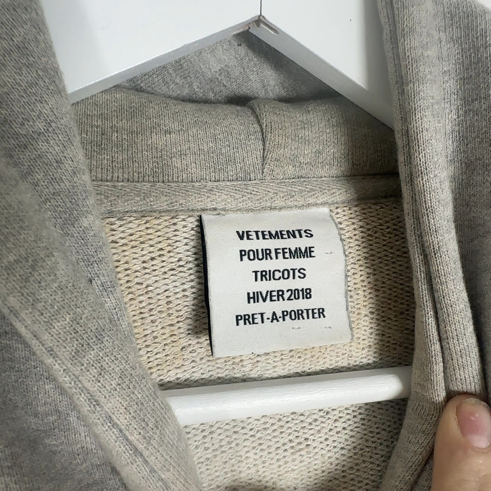 Vetements AW18 Misplaced Logo Hoodie Size M