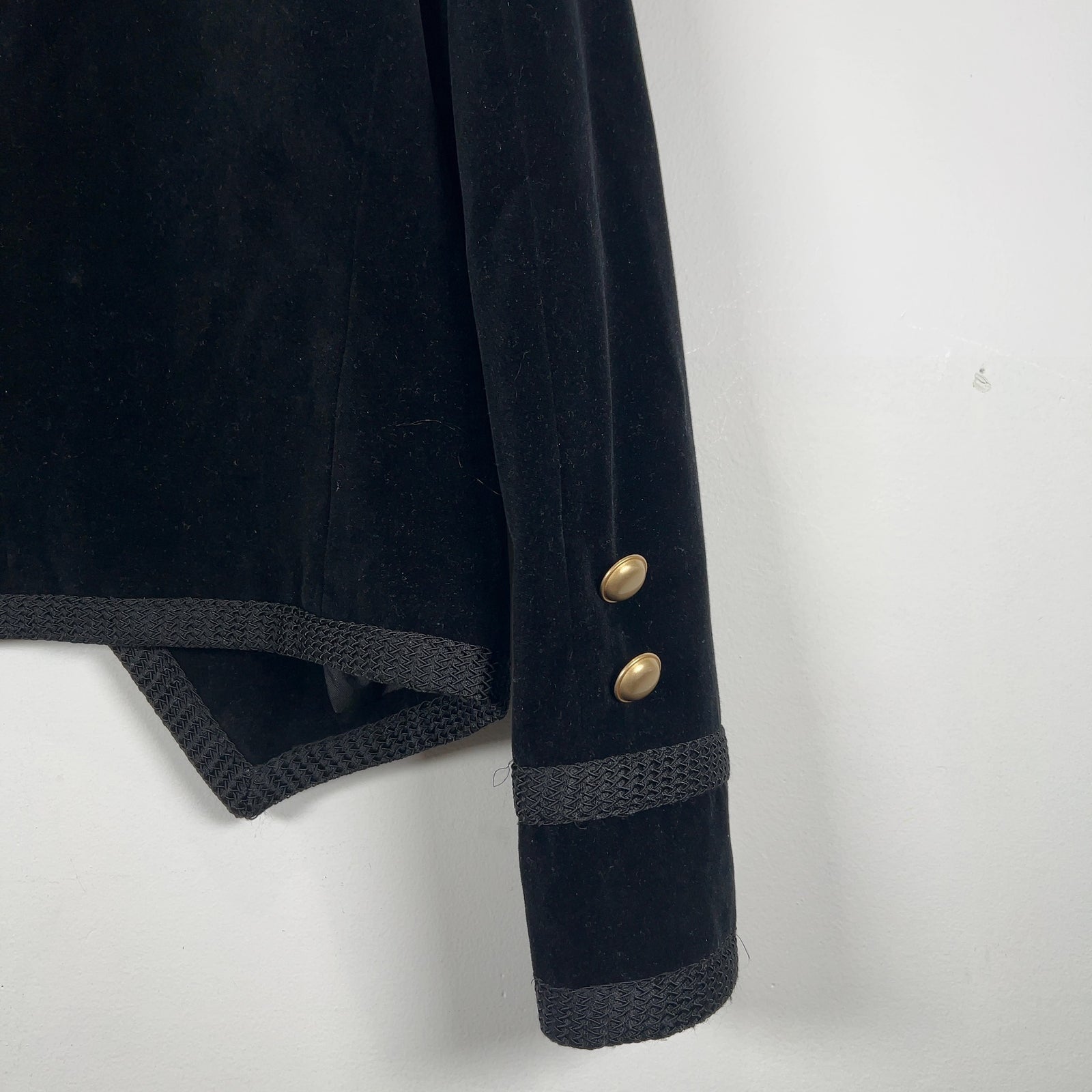 Saint Laurent FW16 Double Breasted Velour Short Blazer Jacket Size S