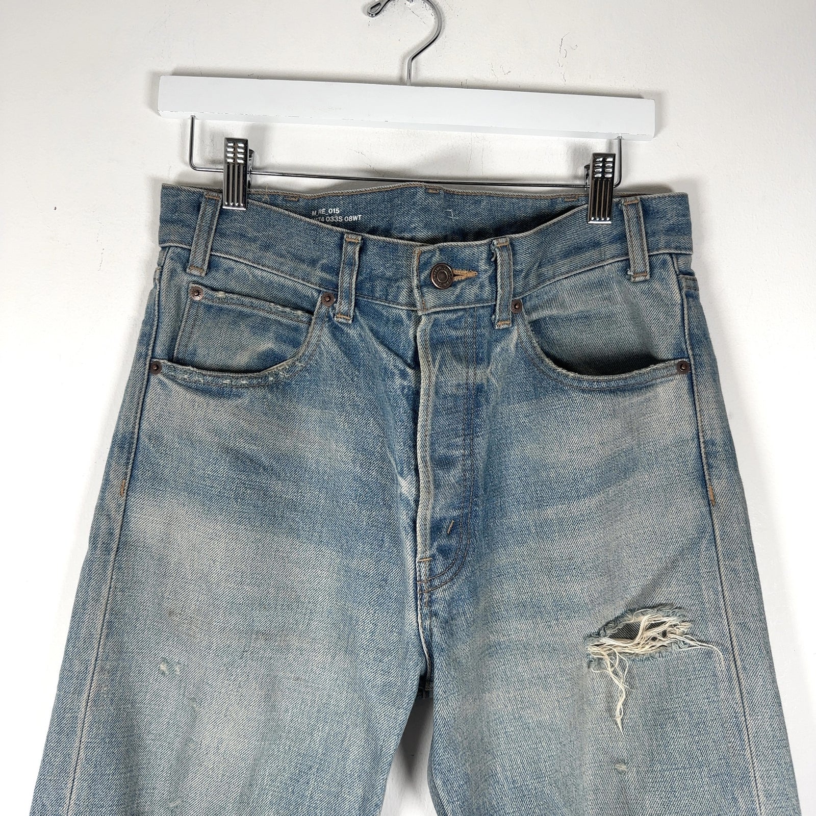 Celine Blue Kurt Destroyed Light-Wash Denim Jeans