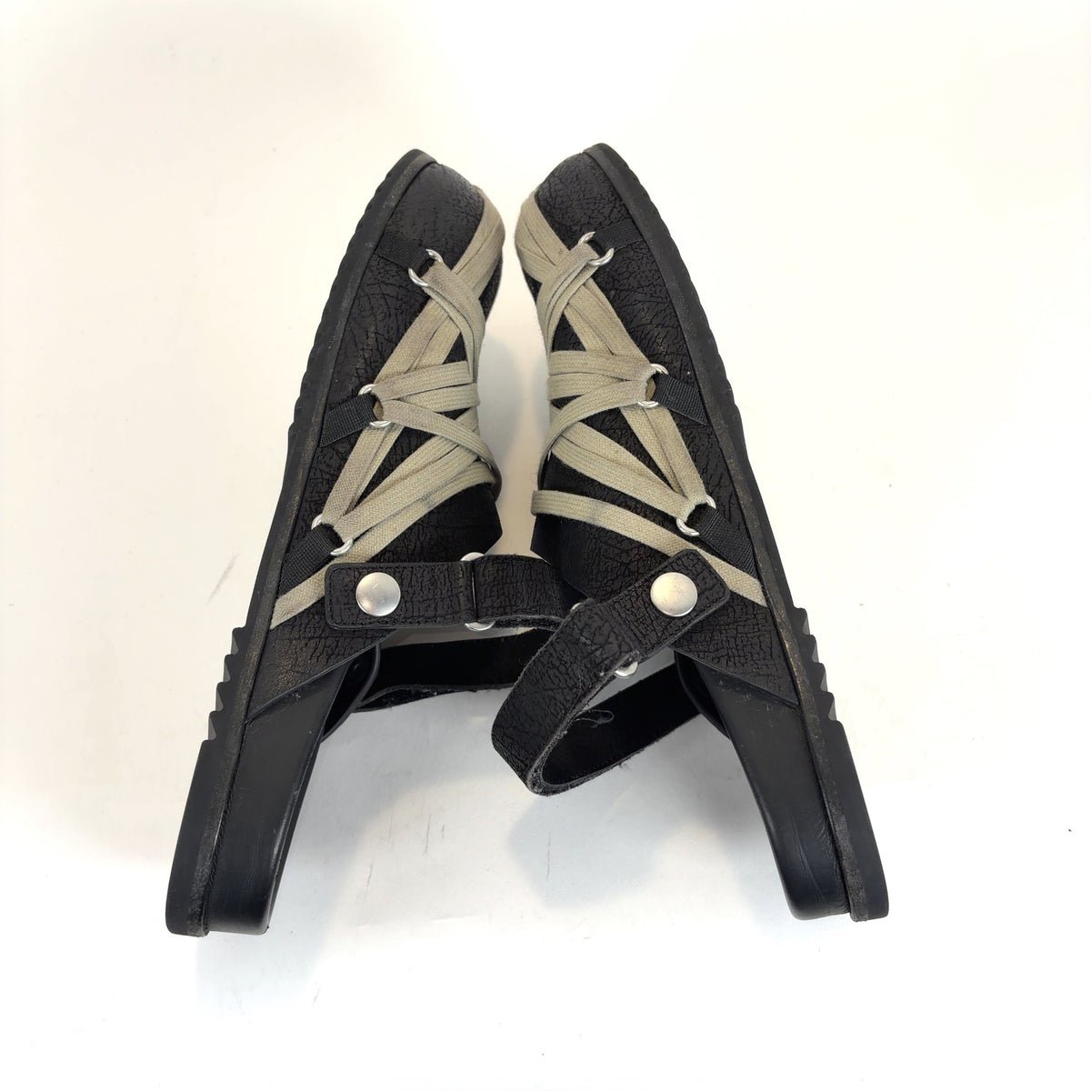 Rick Owens Megalace Cracked Leather Mule