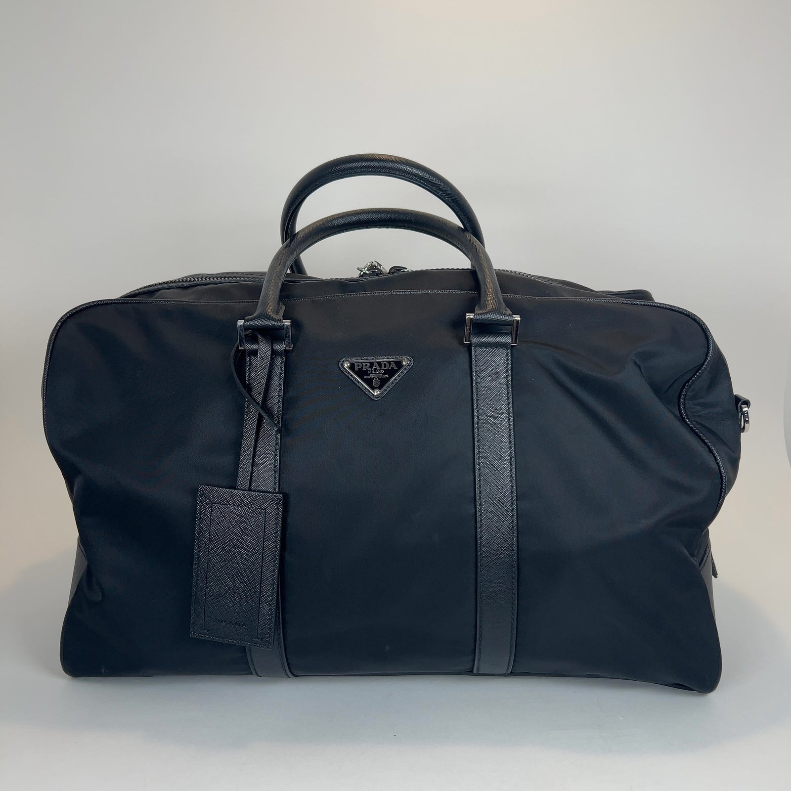 Prada Re-Nylon & Saffiano Leather Duffle Weekend Bag