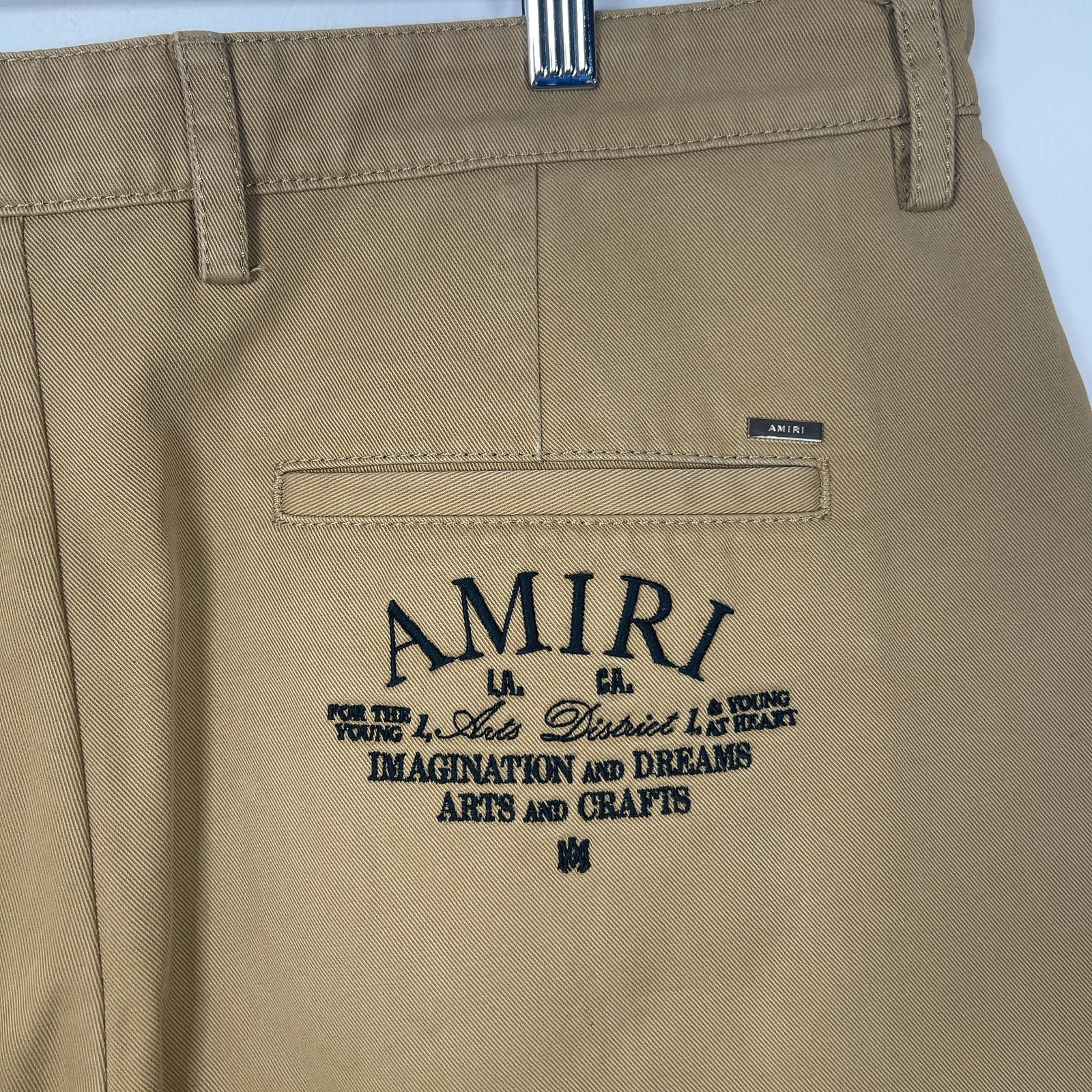 Amiri Khaki Logo Chino Shorts