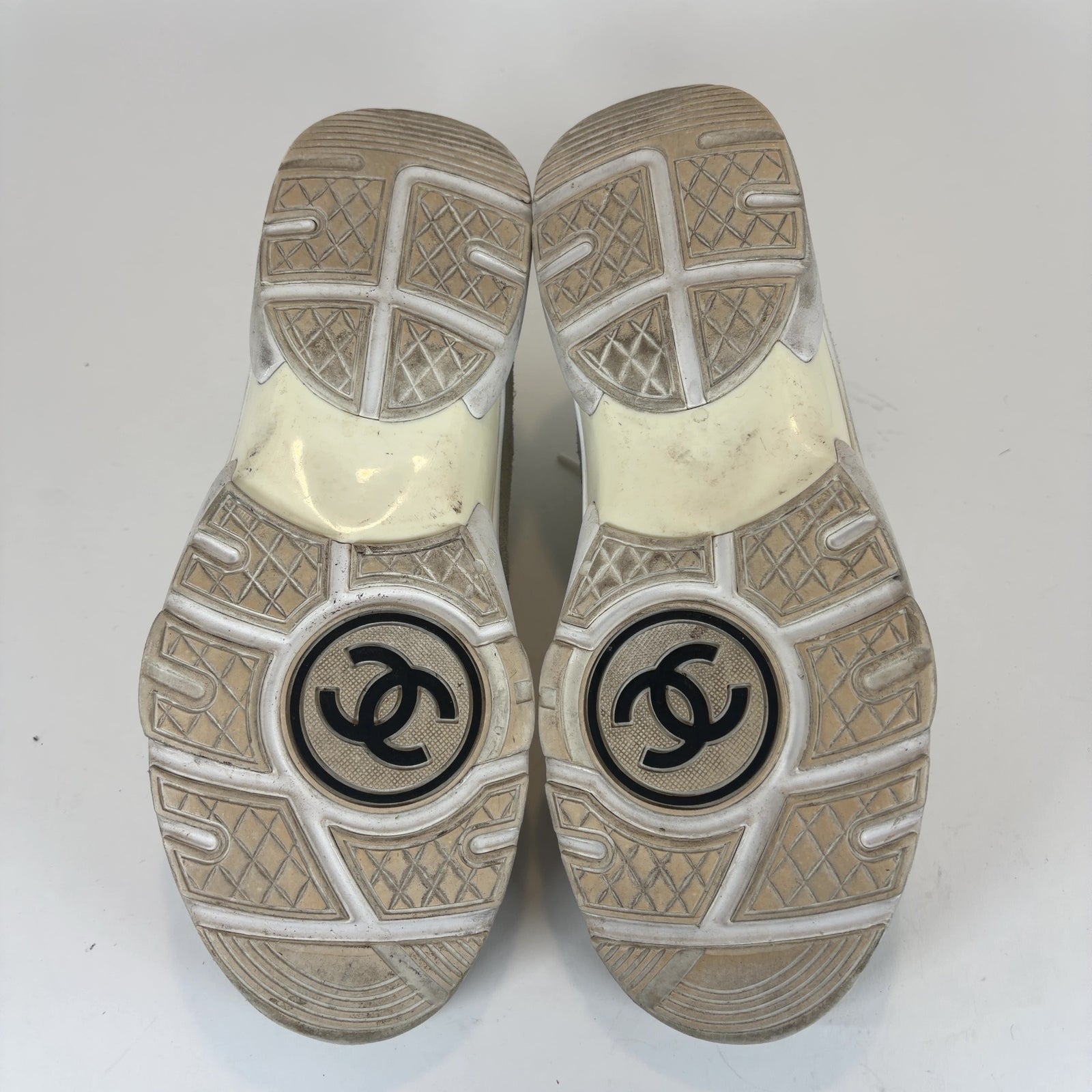 Chanel White Interlocking C Trainers