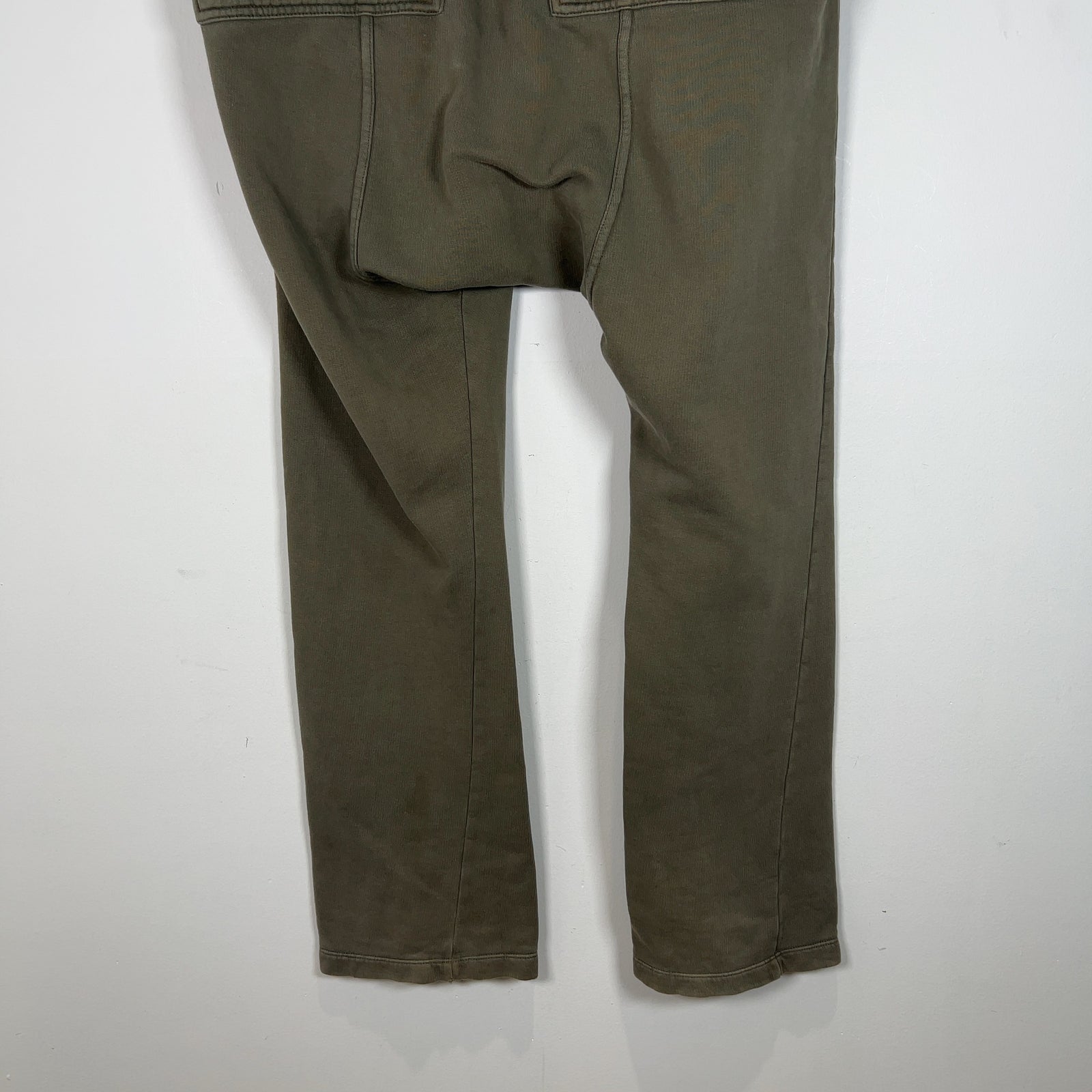 Rick Owens Army Green Felpa Drop Crotch Sweatpants