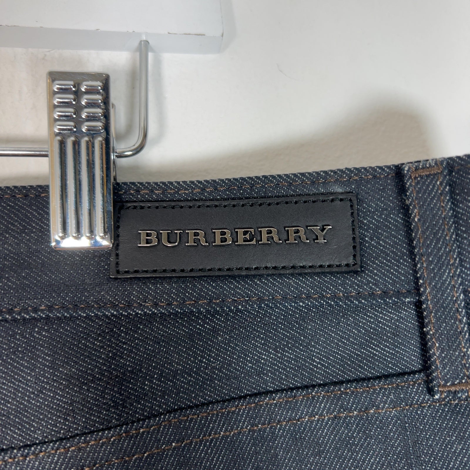 Burberry Dark Washed Wide Slim Leg Denim Jeans