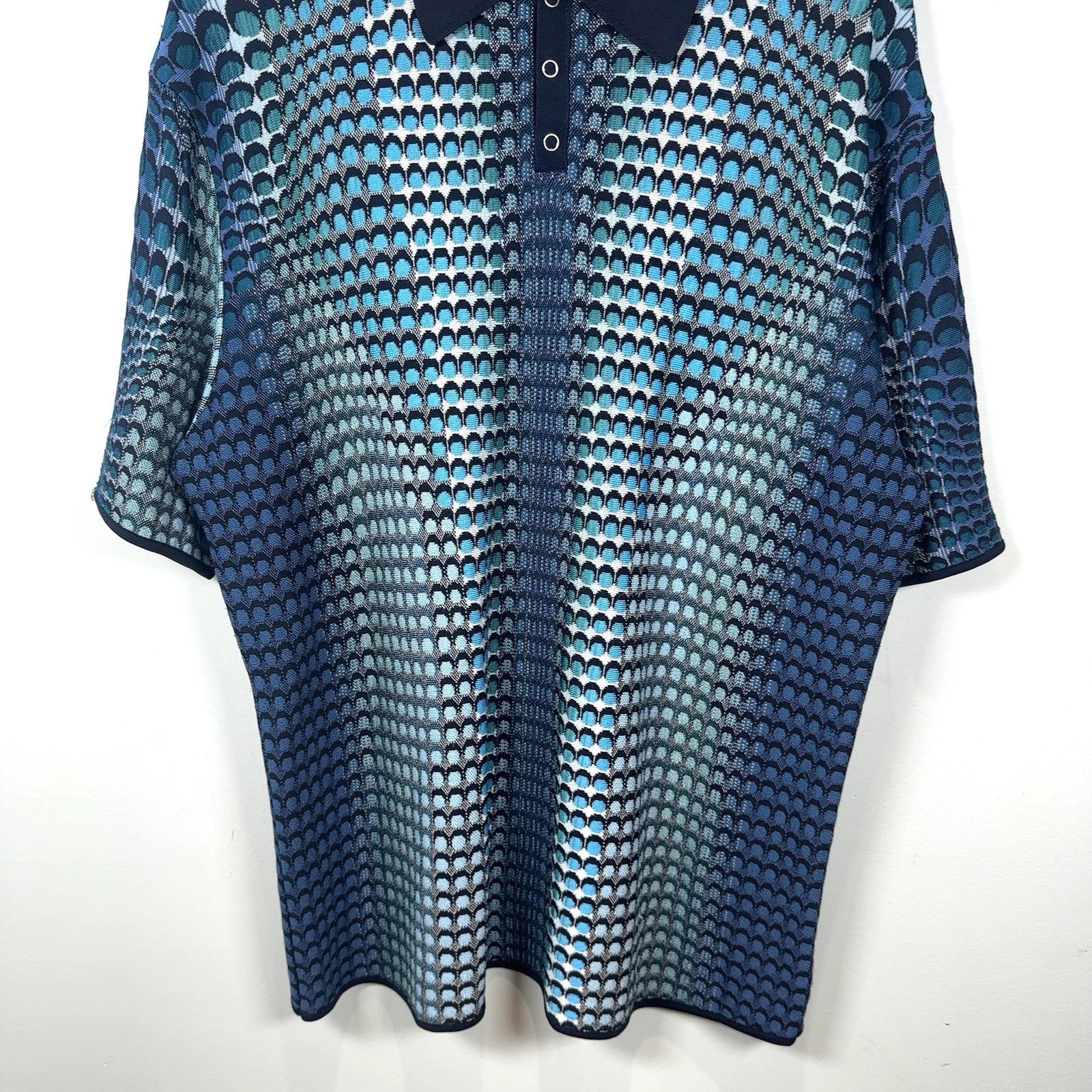 Marine Serre Gradient Knit Viscose Polo