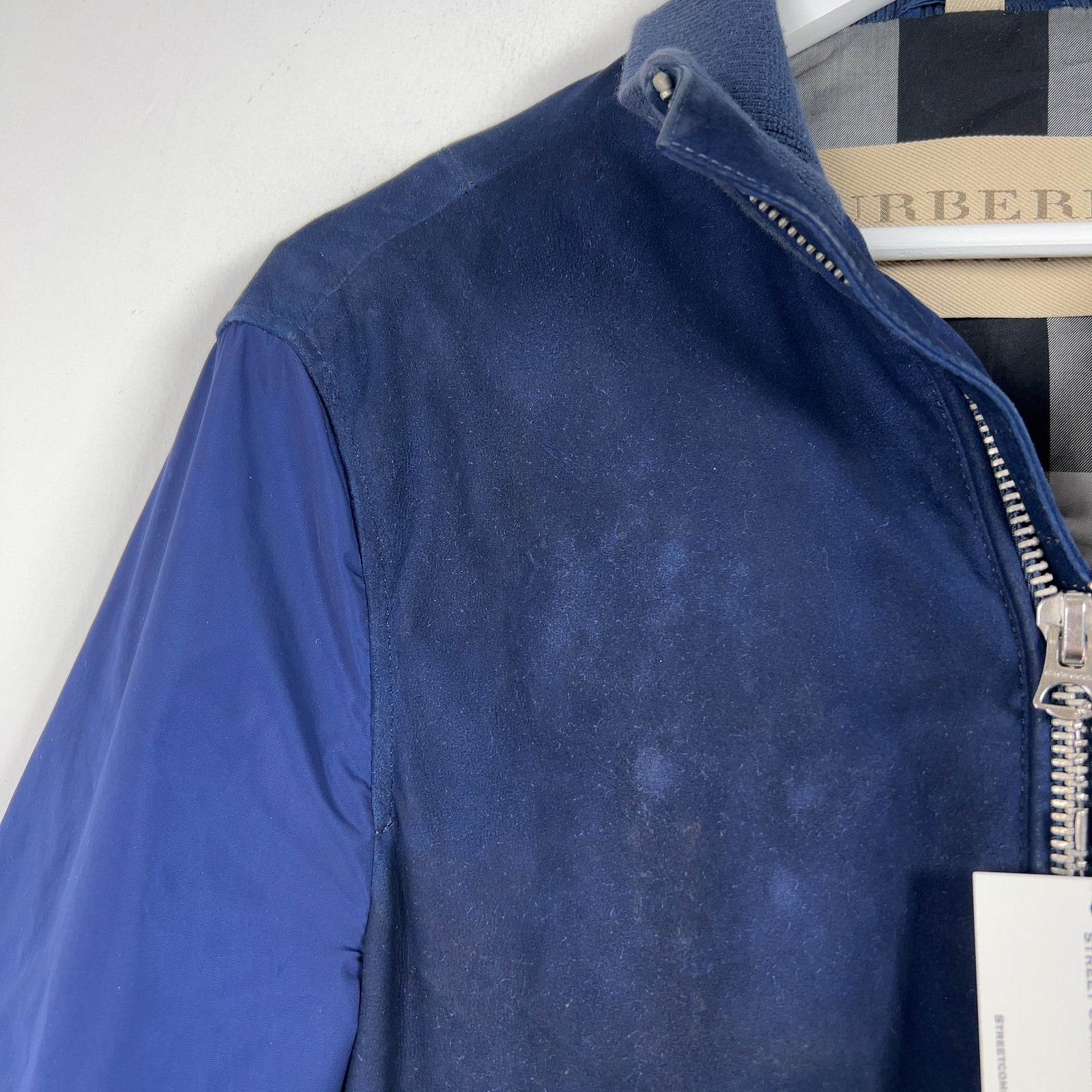 Burberry Brit Navy Nylon Sleeved Bomber
