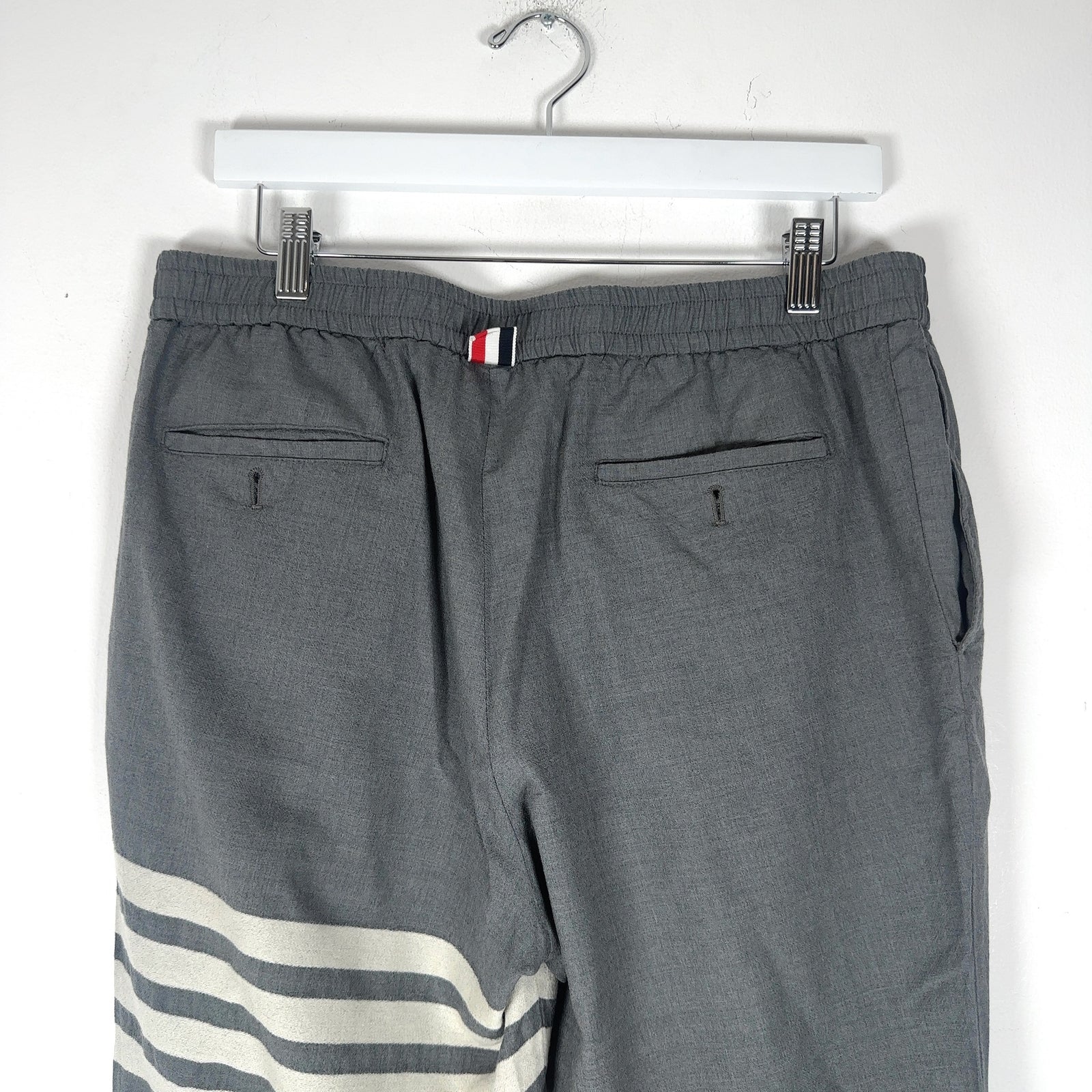 Thom Browne Woostered Woven Wool 4-Bar Pants