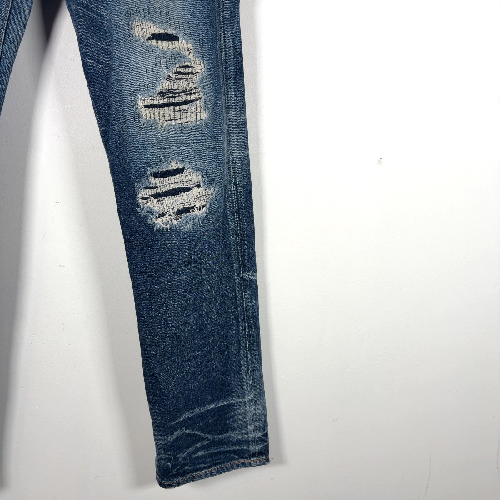 WTAPS High Rise Distressed Jeans
