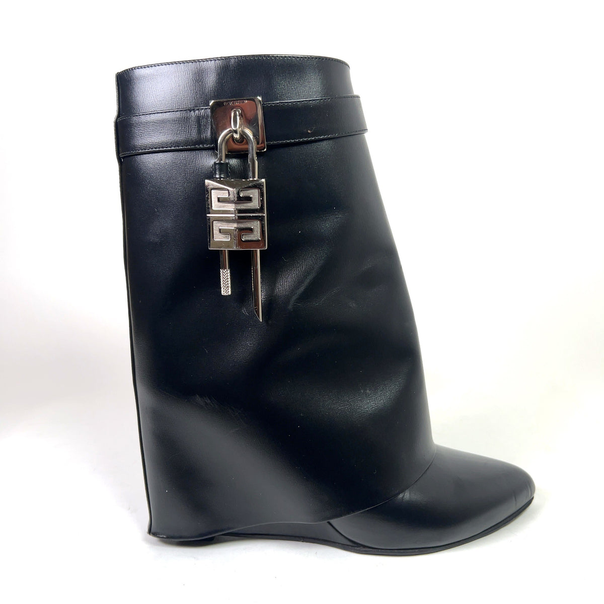 Givenchy Shark Calfskin Lock Ankle Boots