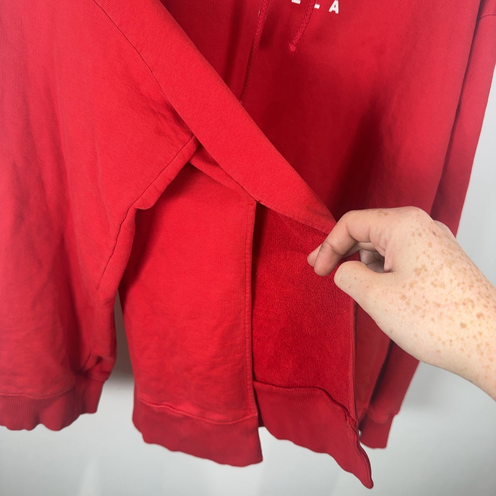 Maison Margiela MM6 Red Logo Poncho Hoodie Size L
