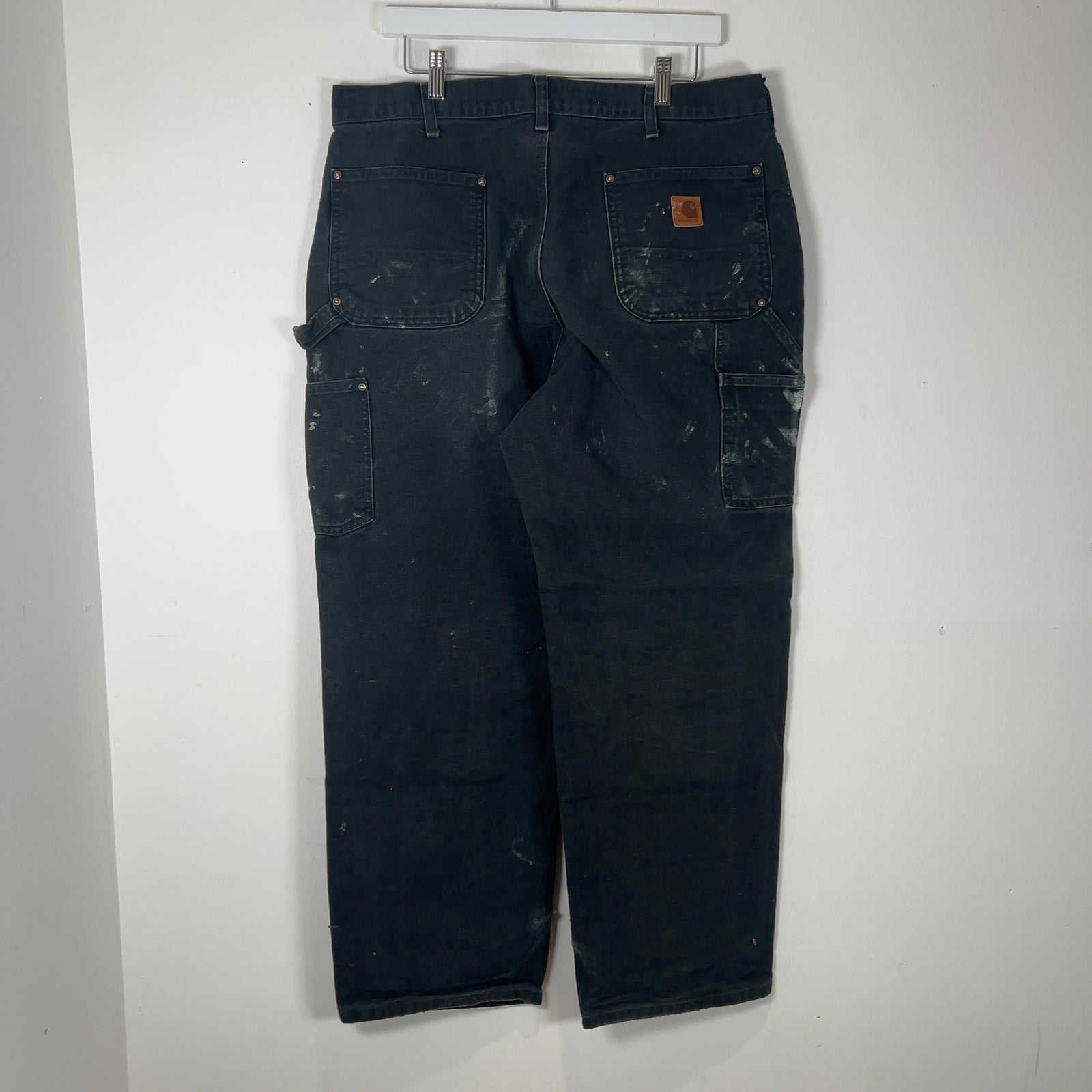 Carhartt White Paint Splatter Black 'Double Knee' Carpenter Pants