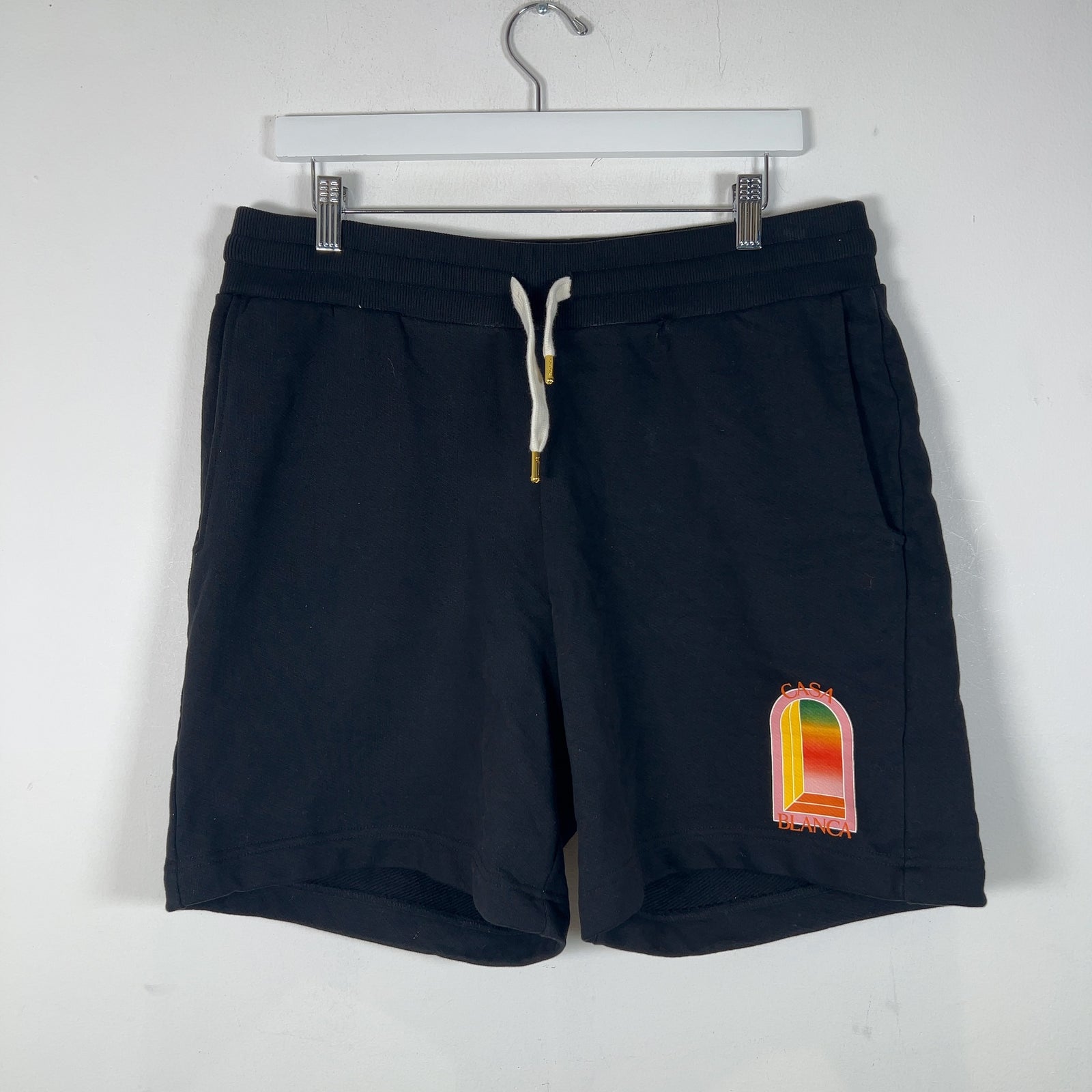Casablanca Pink Outline Doorway Graphic Cotton Shorts