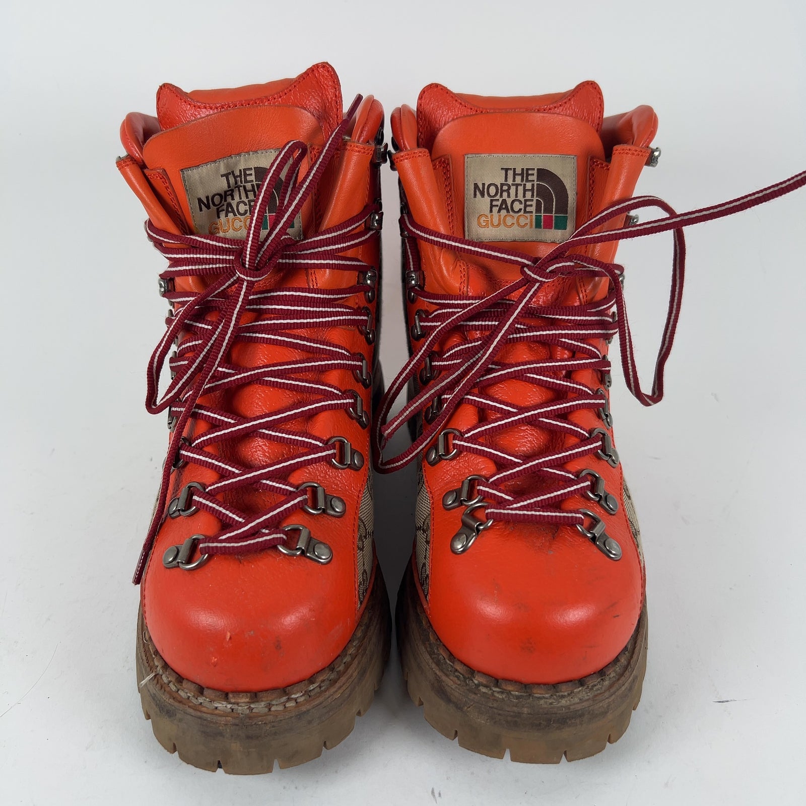 Gucci x The North Face GG Canvas Lace Up Hiking Boots