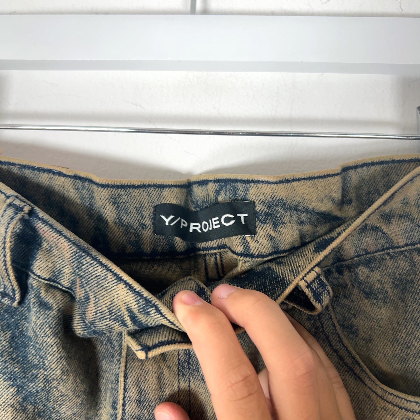 Y/Project Tudor Cut Vintage Beige Jeans