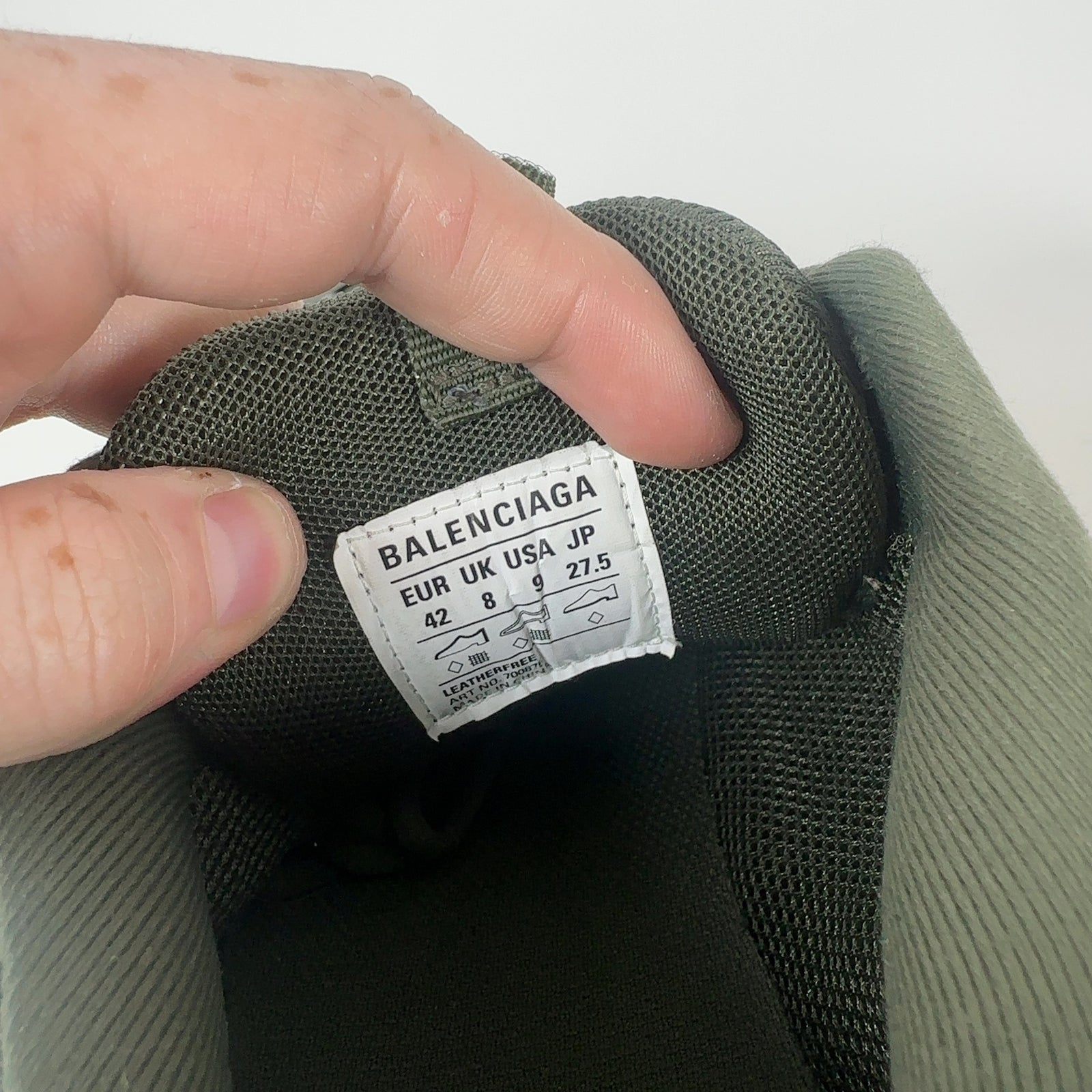 Balenciaga Olive Track 3 Lowtop Sneakers