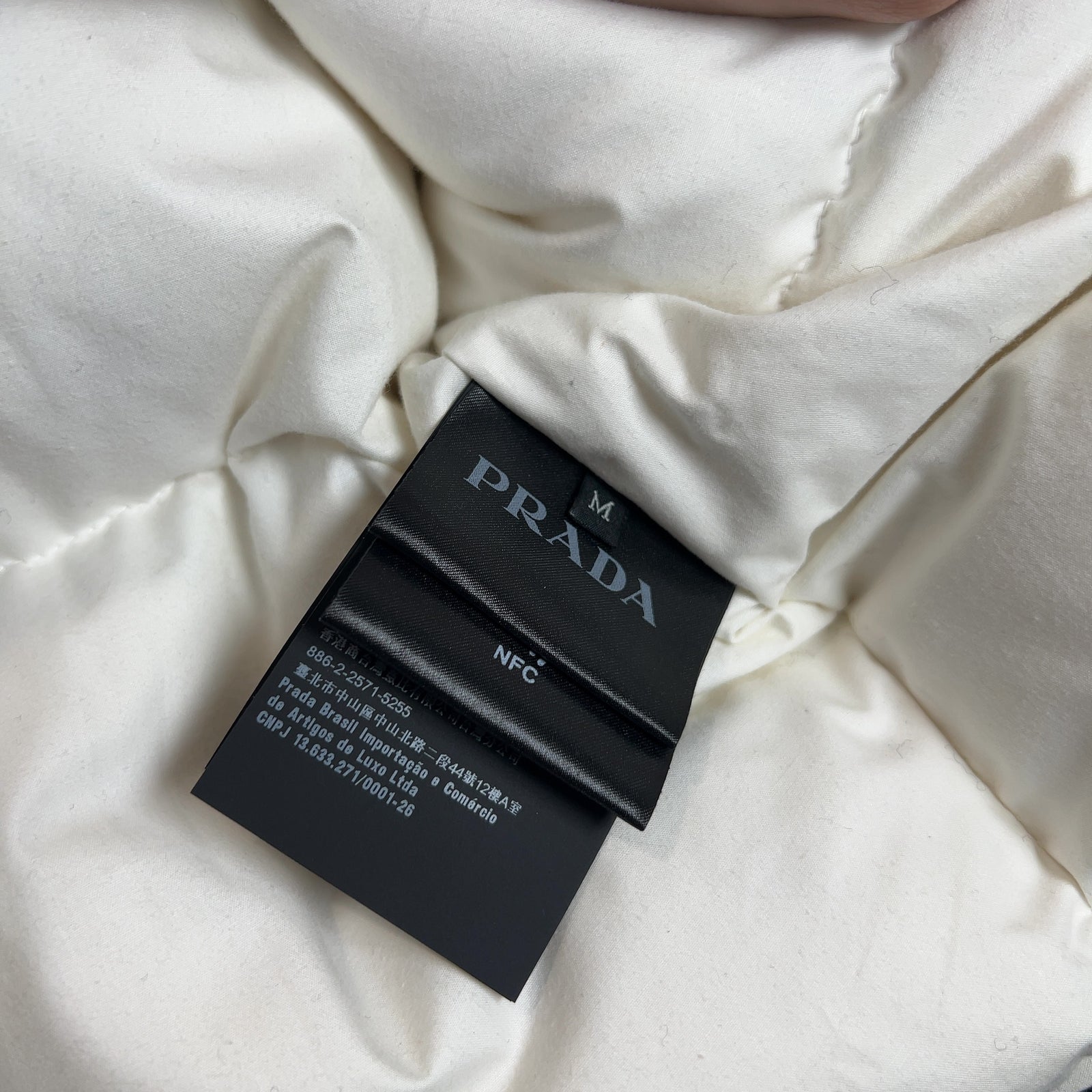 Prada Paneled Wool Down Lined Cropped Bomber Jacket
