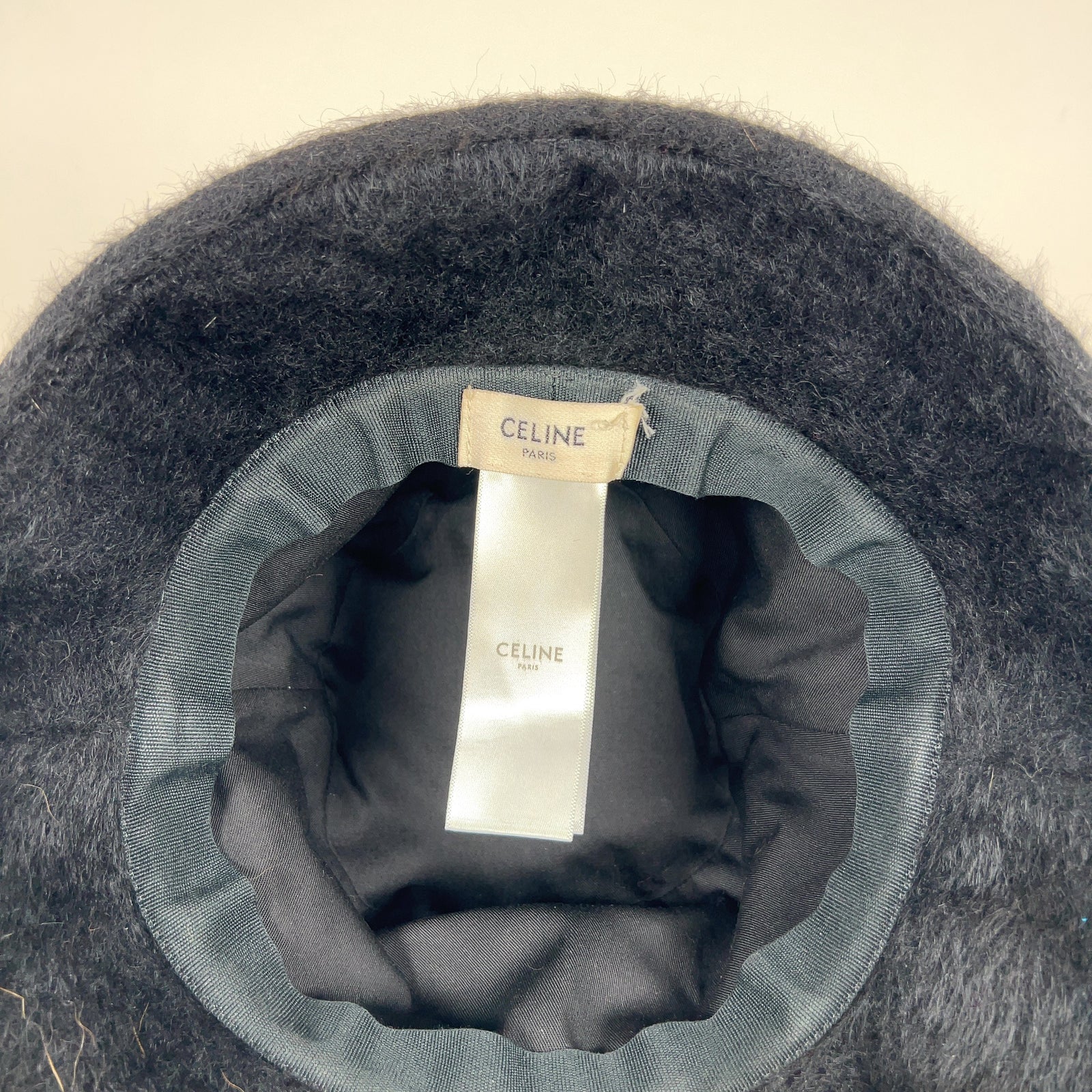 Celine Alpaca Wool Logo Bucket Hat