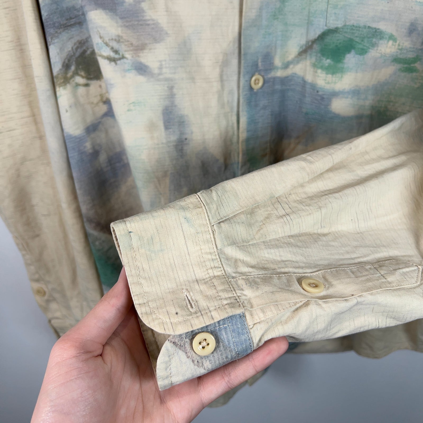 KidSuper AW23 Water Color Faces Button Up Shirt