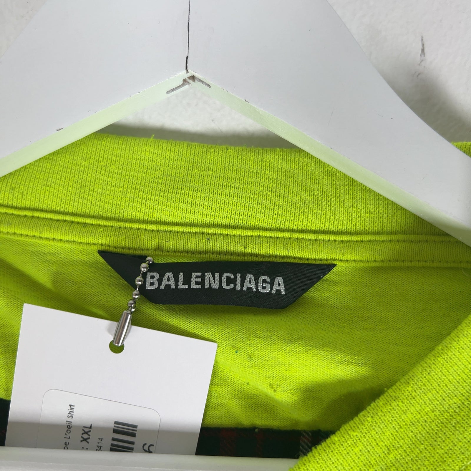 Balenciaga Neon/Flannel Hybrid Trompe L'oeil Shirt