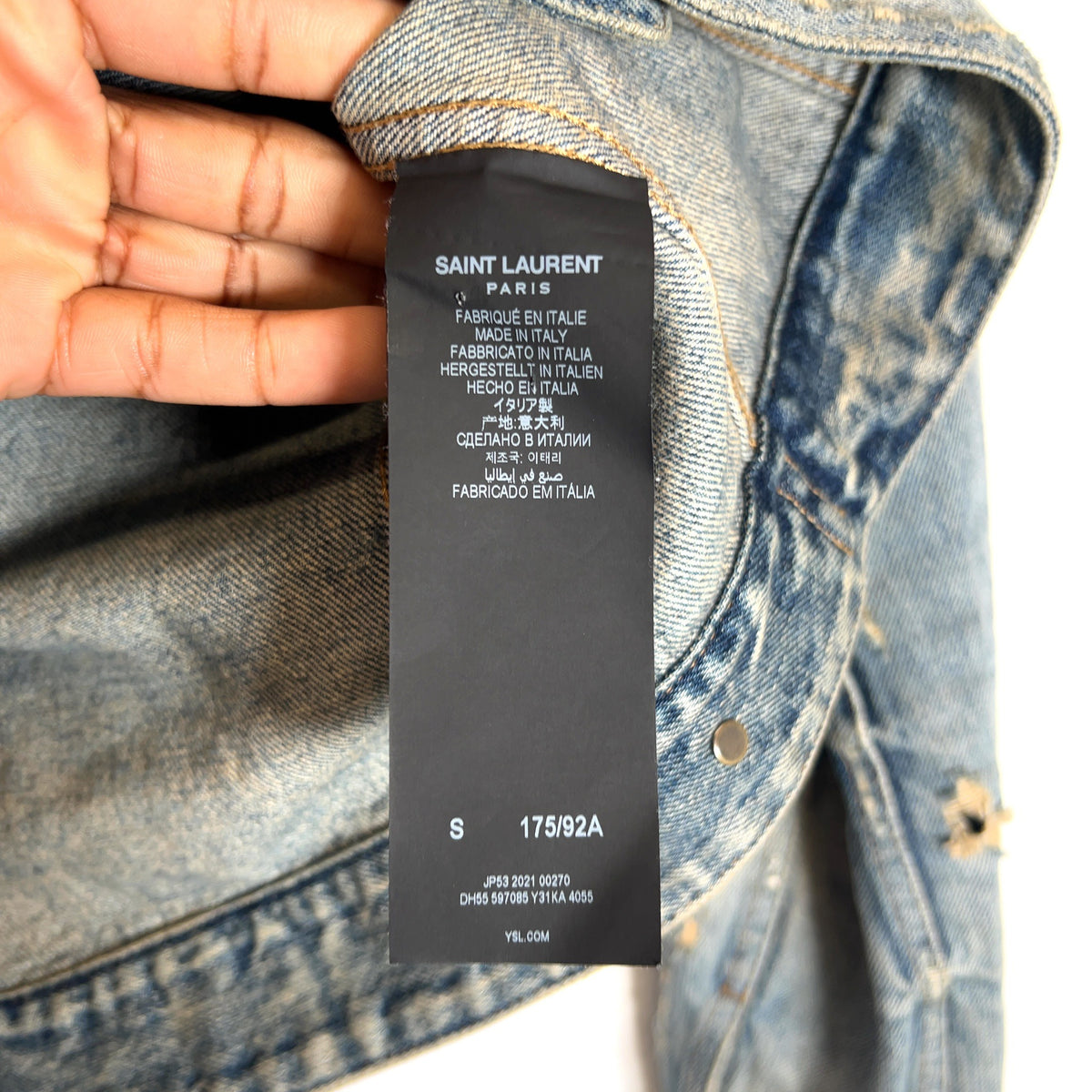 Saint Laurent SS21 Distressed Denim Jacket