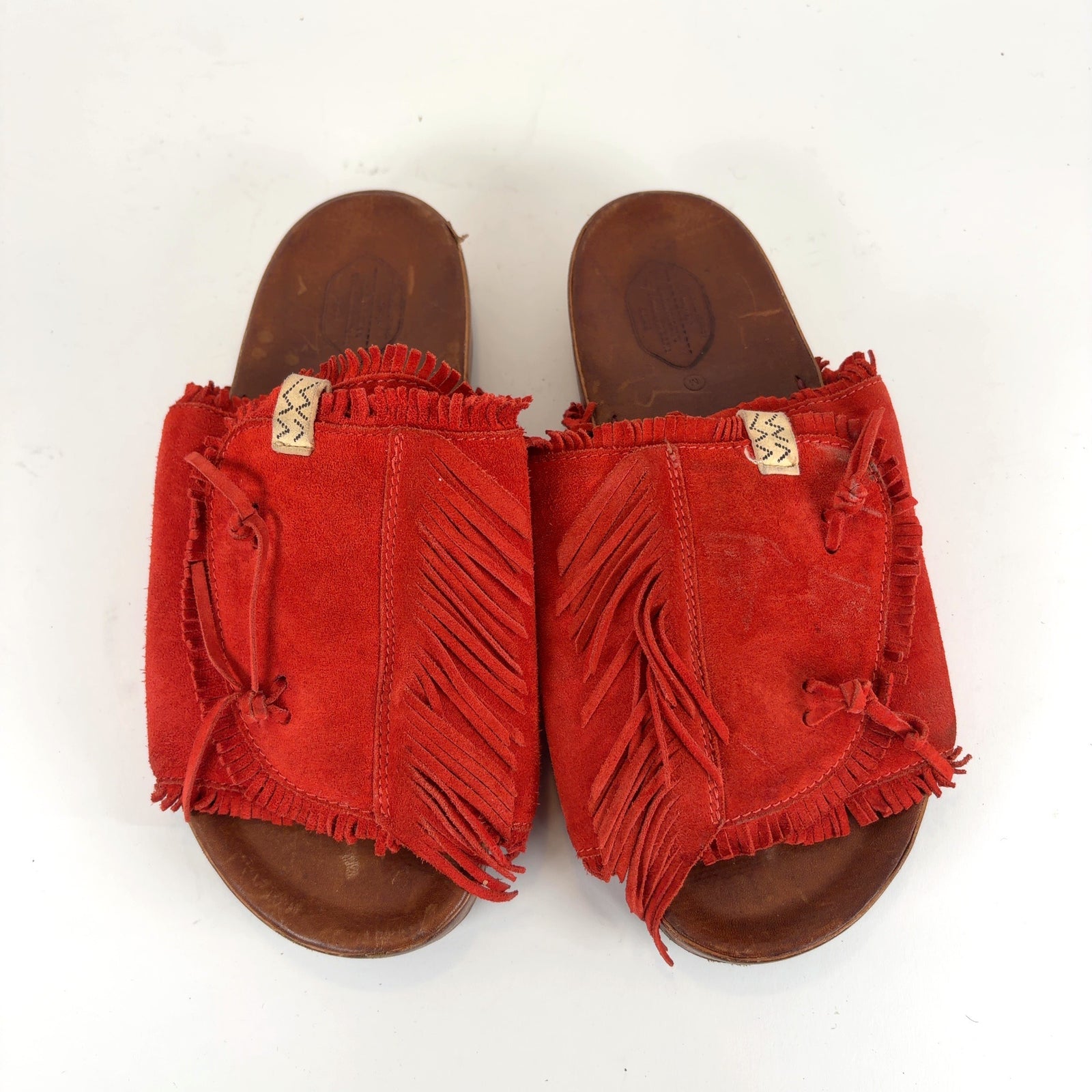 Visvim Red Christo Shaman-Folk Sandals