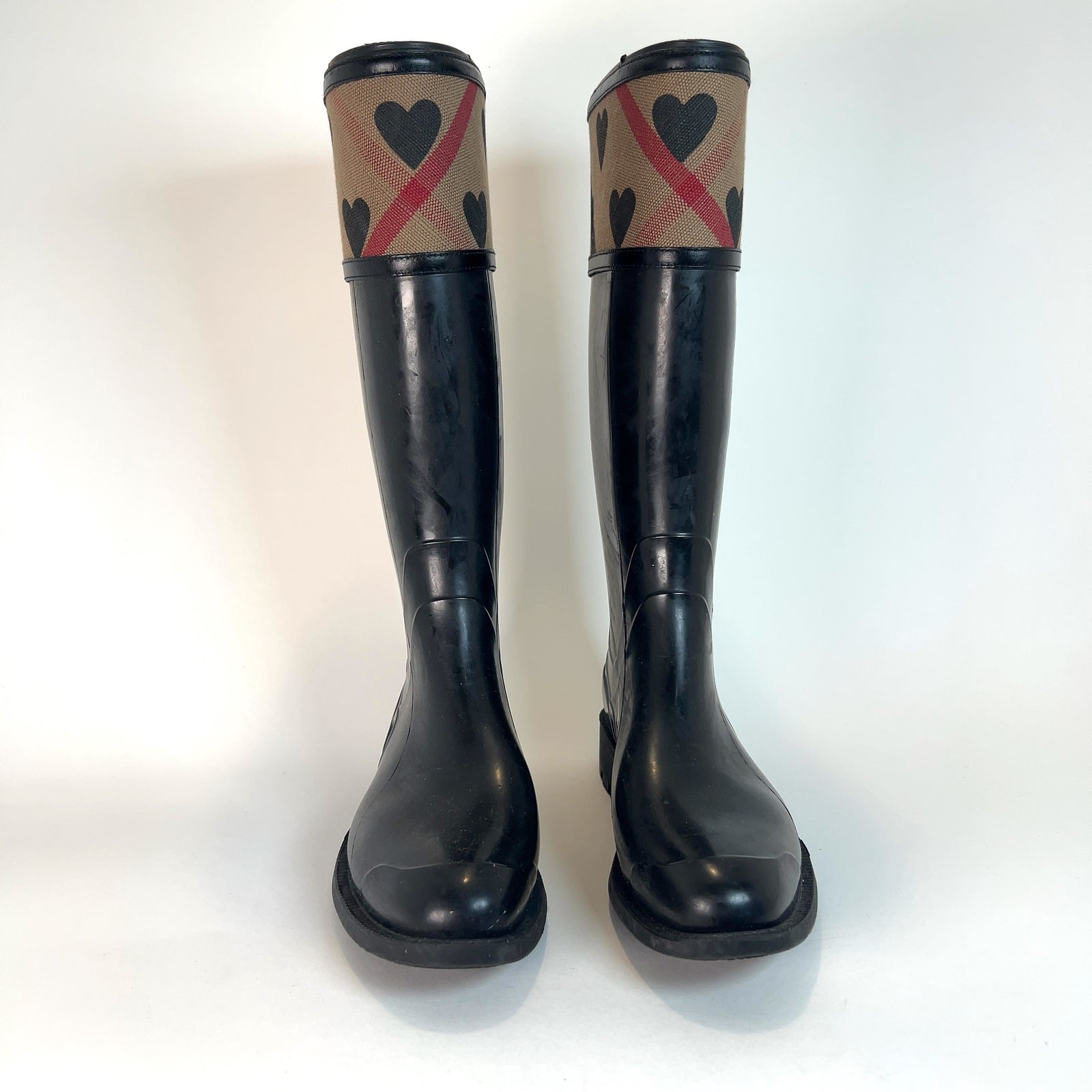 Burberry Canvas Heart Rain Boots